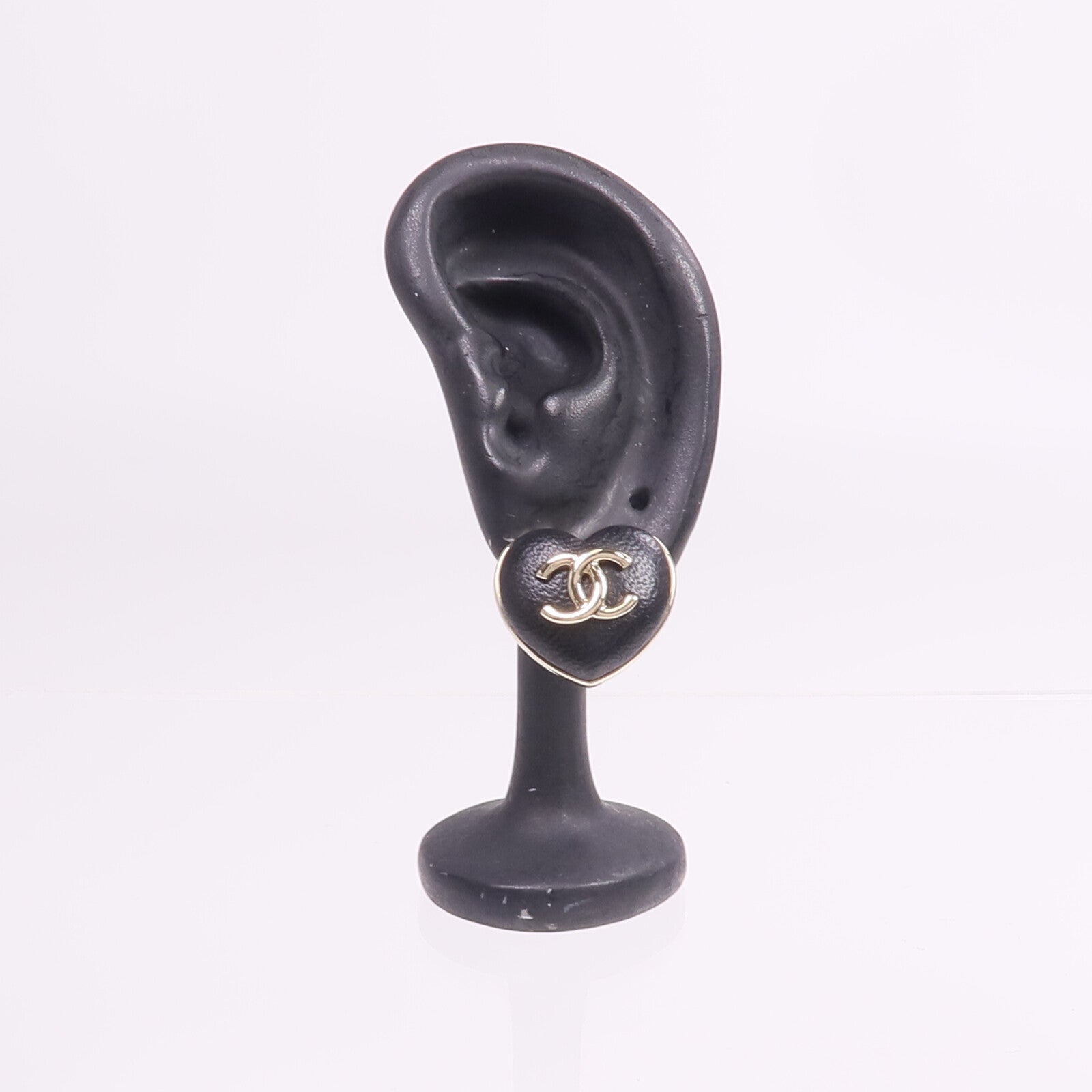 CHANEL 金屬/皮革Earrings金扣耳環