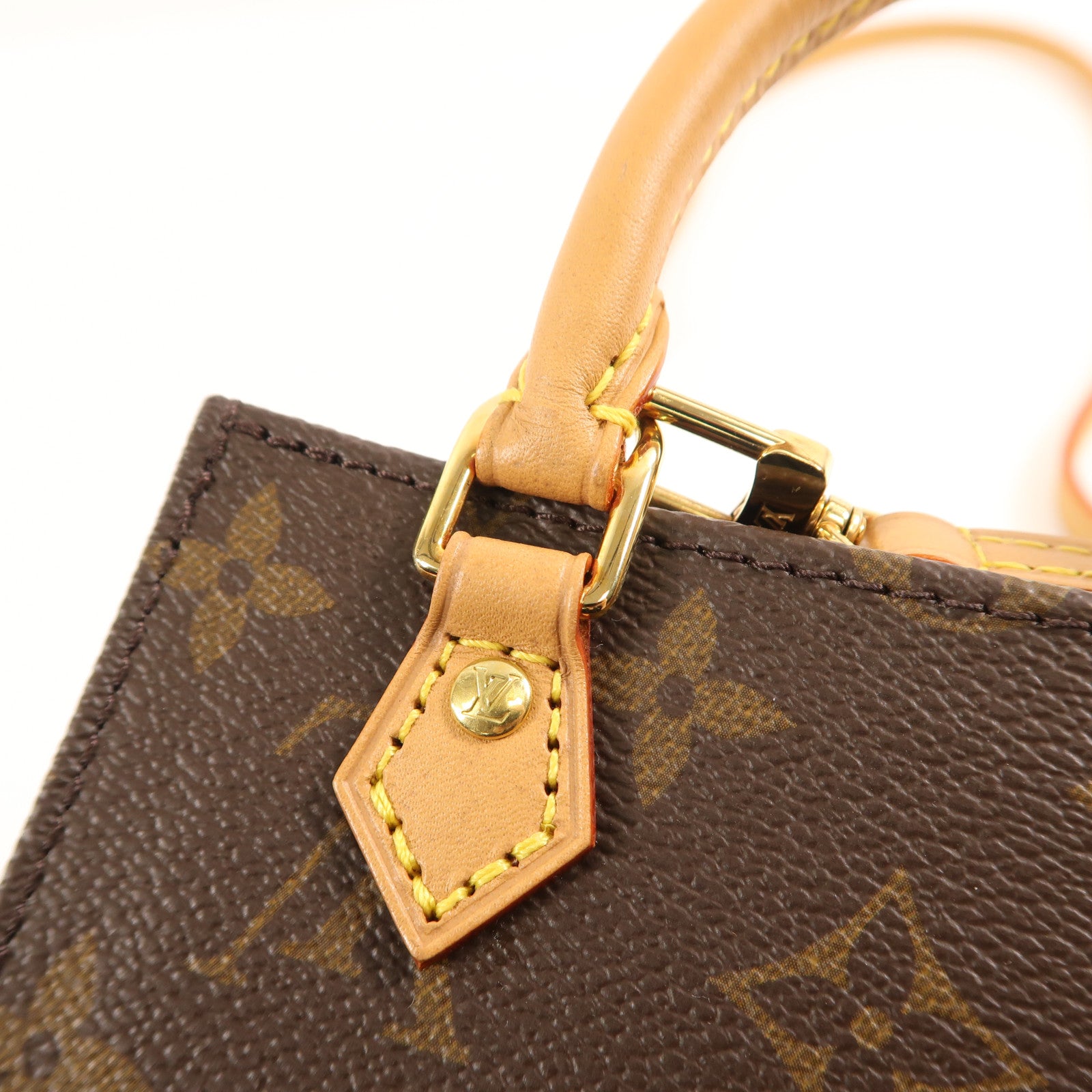 LOUIS VUITTON Monogram Petit Sac Plat金扣手挽肩背兩用袋