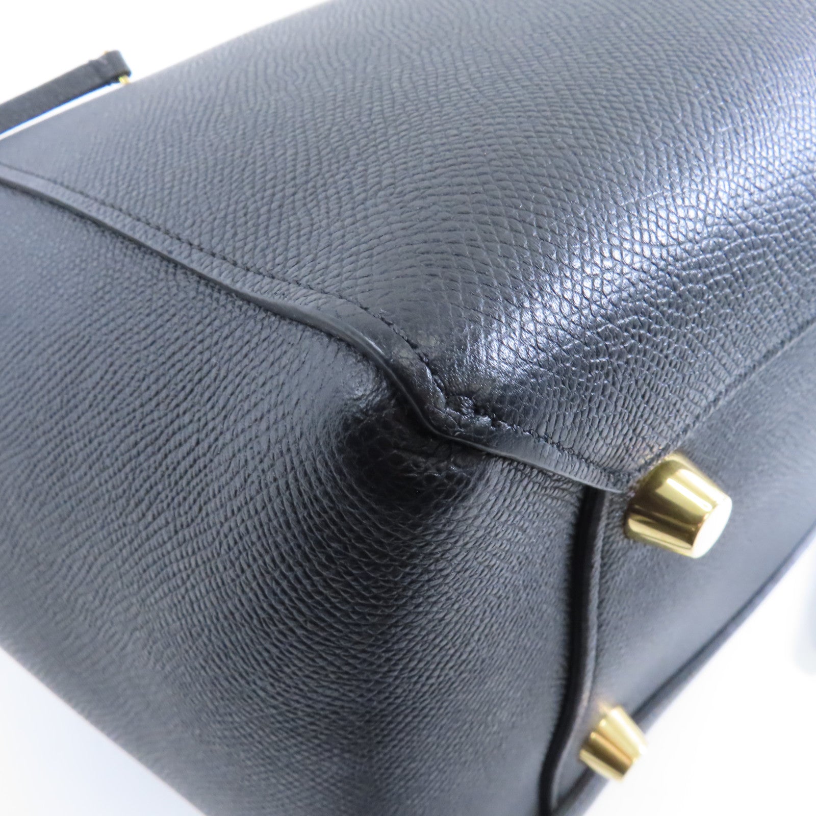 CELINE 牛皮皮革Belt Bag金扣手挽肩背兩用袋黑色