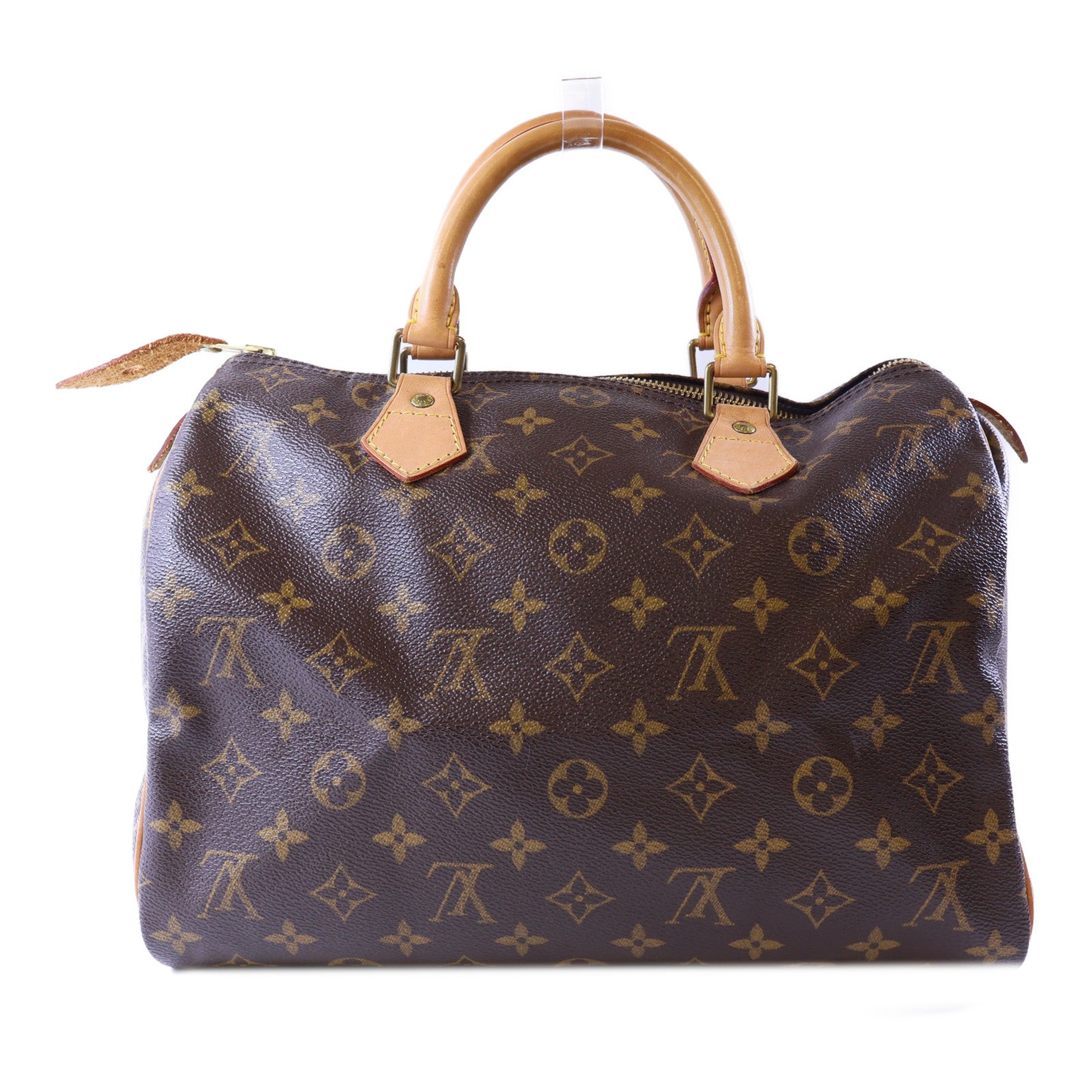 LOUIS VUITTON Monogram Speedy30金扣手挽袋棕色