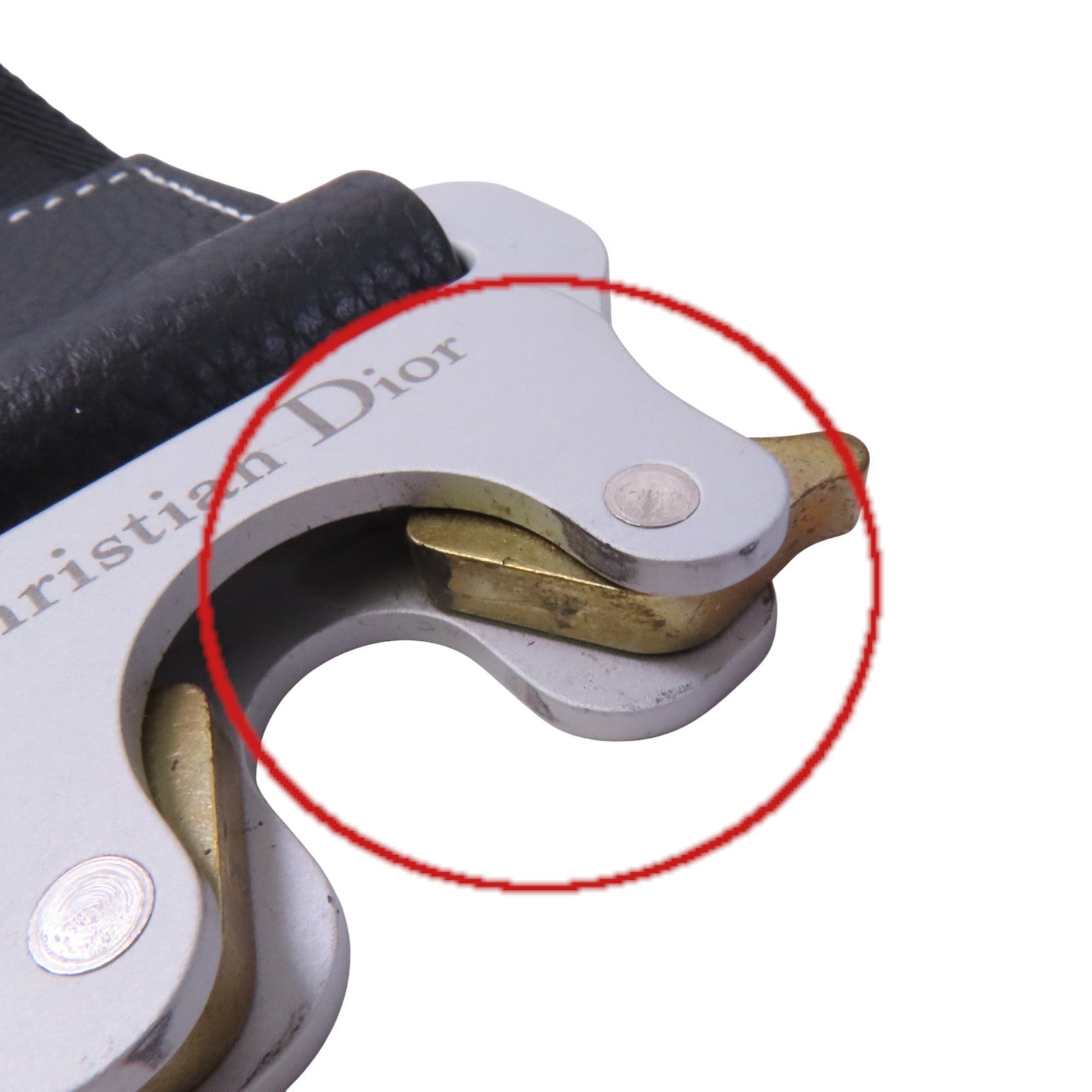 Dior 牛皮皮革Saddle Bag銀扣肩背袋