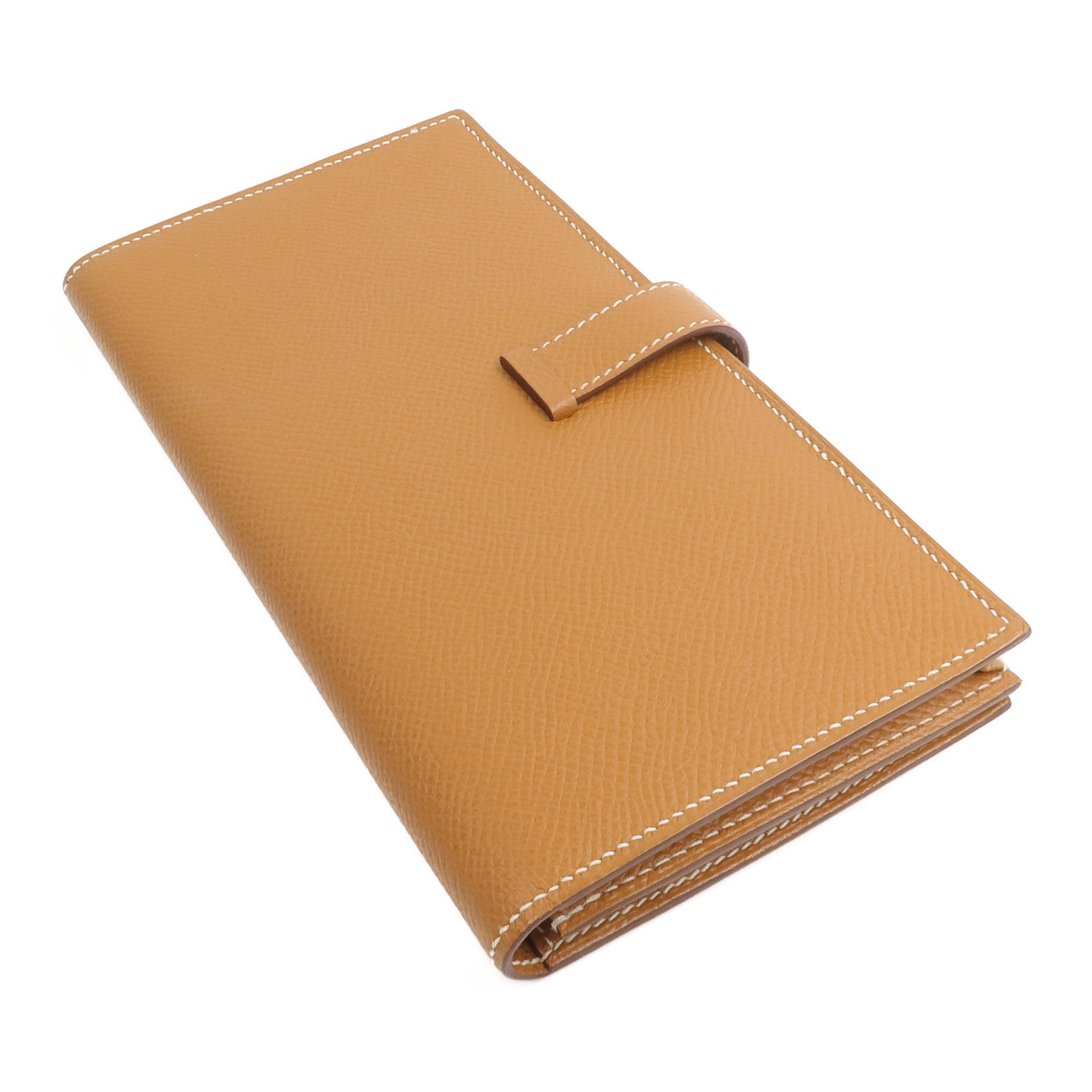 HERMES Epsom皮革Bearn W Snap Wallet長錢包Gold