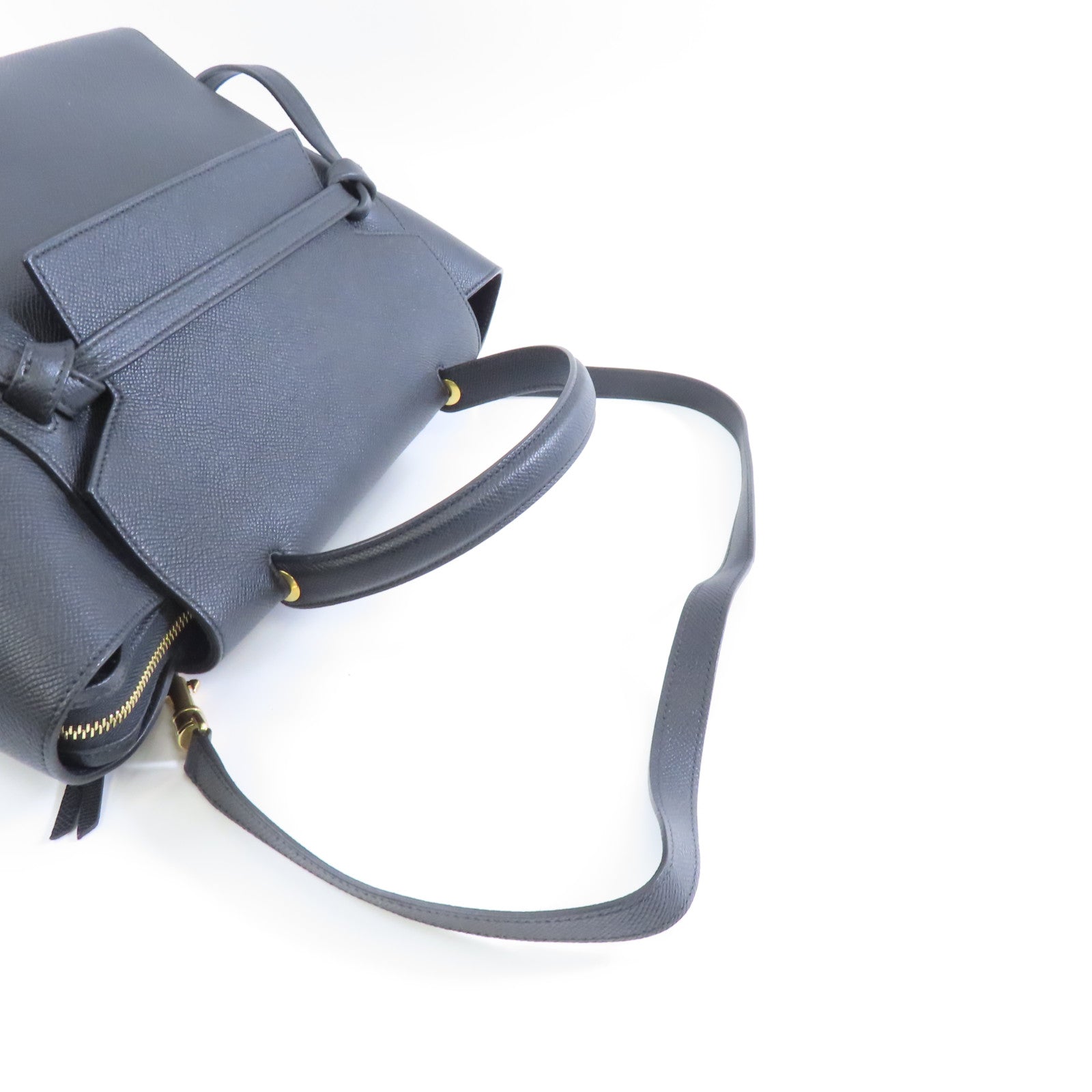 CELINE 牛皮皮革Belt Bag金扣手挽肩背兩用袋黑色