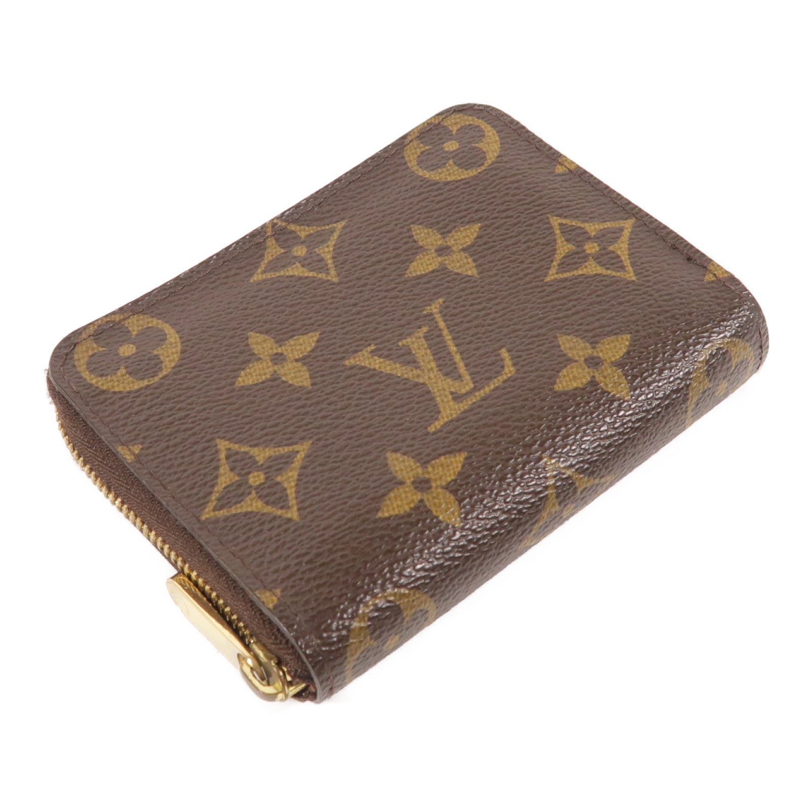 LOUIS VUITTON Monogram Zippy Coin Purse金扣零錢包棕色
