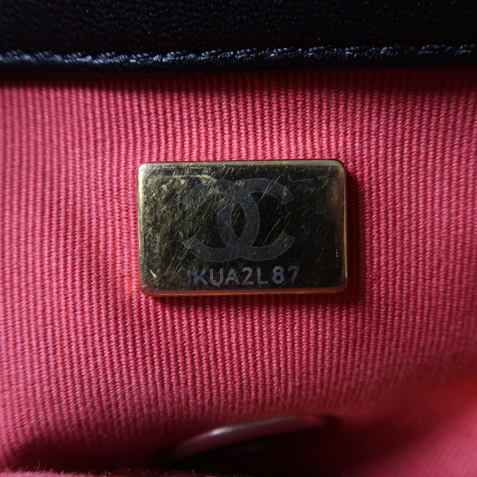 CHANEL 菱格羊皮皮革C19 Small 2 Way Chain Shoulder Bag銀扣鏈帶手挽肩背兩用袋黑色