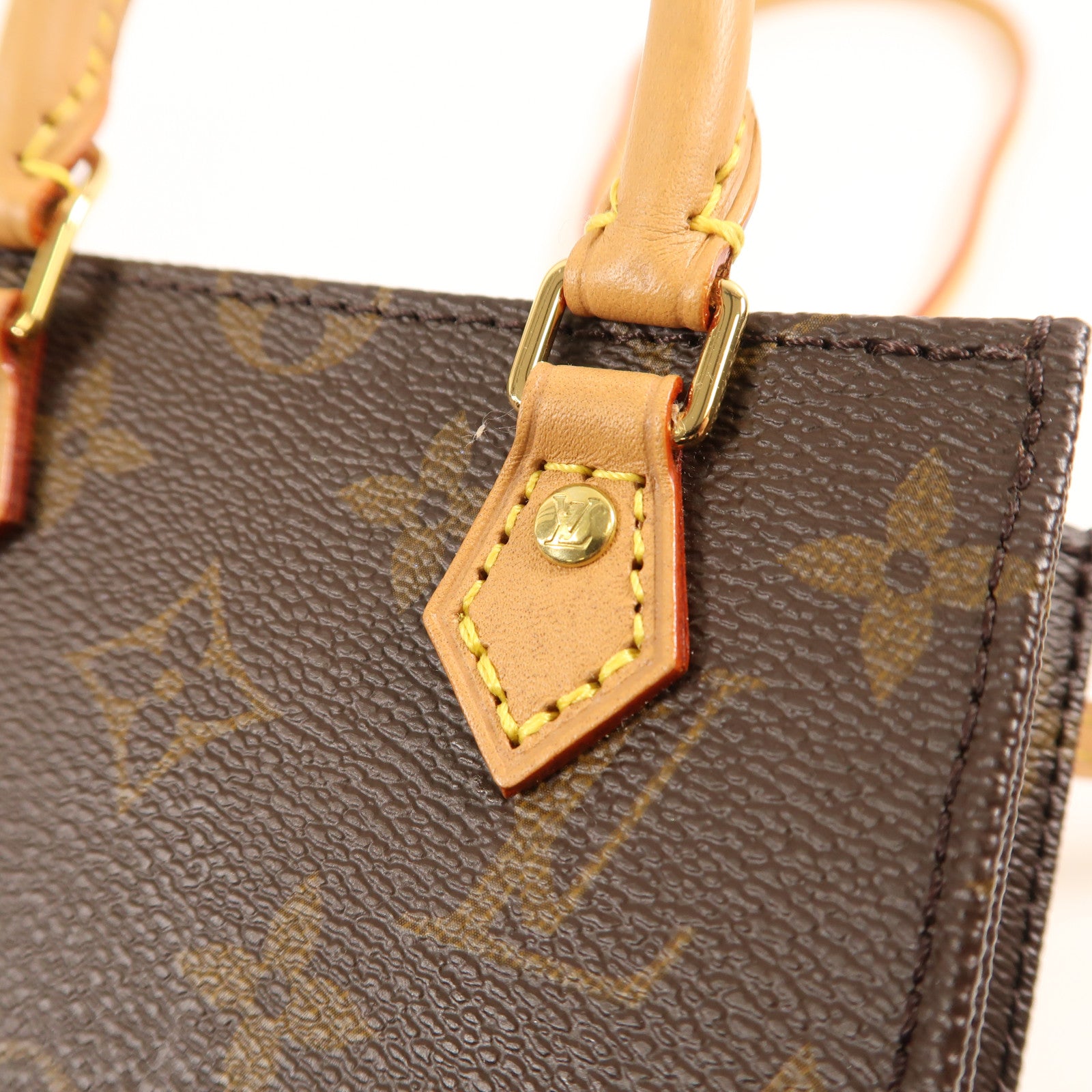 LOUIS VUITTON 【激減優惠】Monogram Petit Sac Plat金扣手挽肩背兩用袋