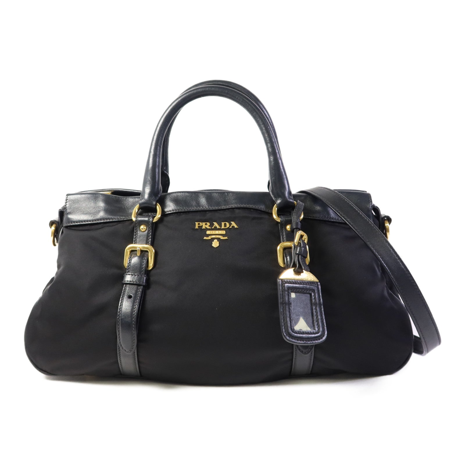 PRADA 尼龍2Way Shoulder Bag金扣手挽肩背兩用袋
