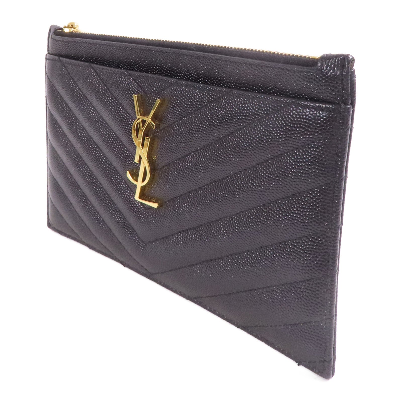 SAINT LAURENT 牛皮皮革Clutch金扣手拿包