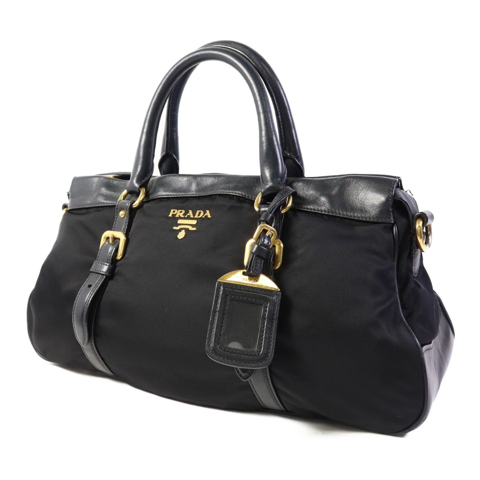 PRADA 尼龍2Way Shoulder Bag金扣手挽肩背兩用袋