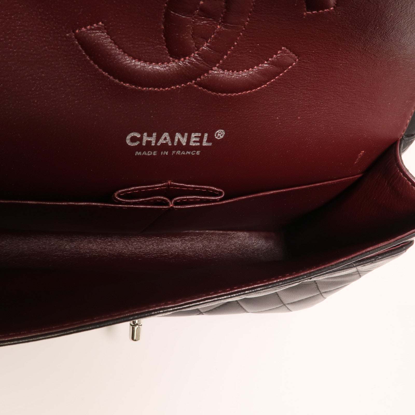 CHANEL 羊皮皮革Classic 25銀扣鏈帶肩背袋