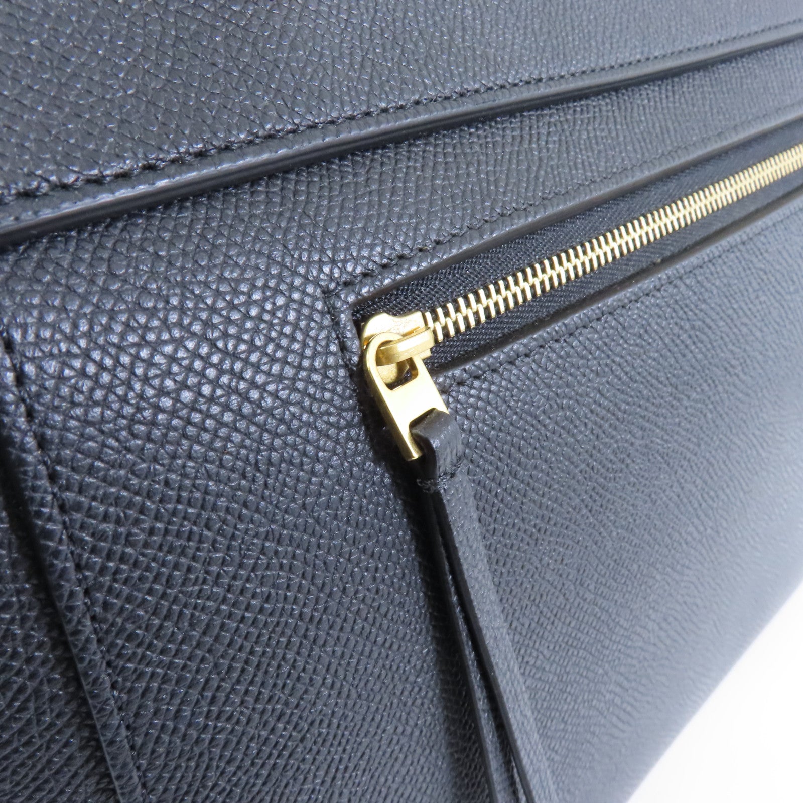 CELINE 牛皮皮革Belt Bag金扣手挽肩背兩用袋黑色