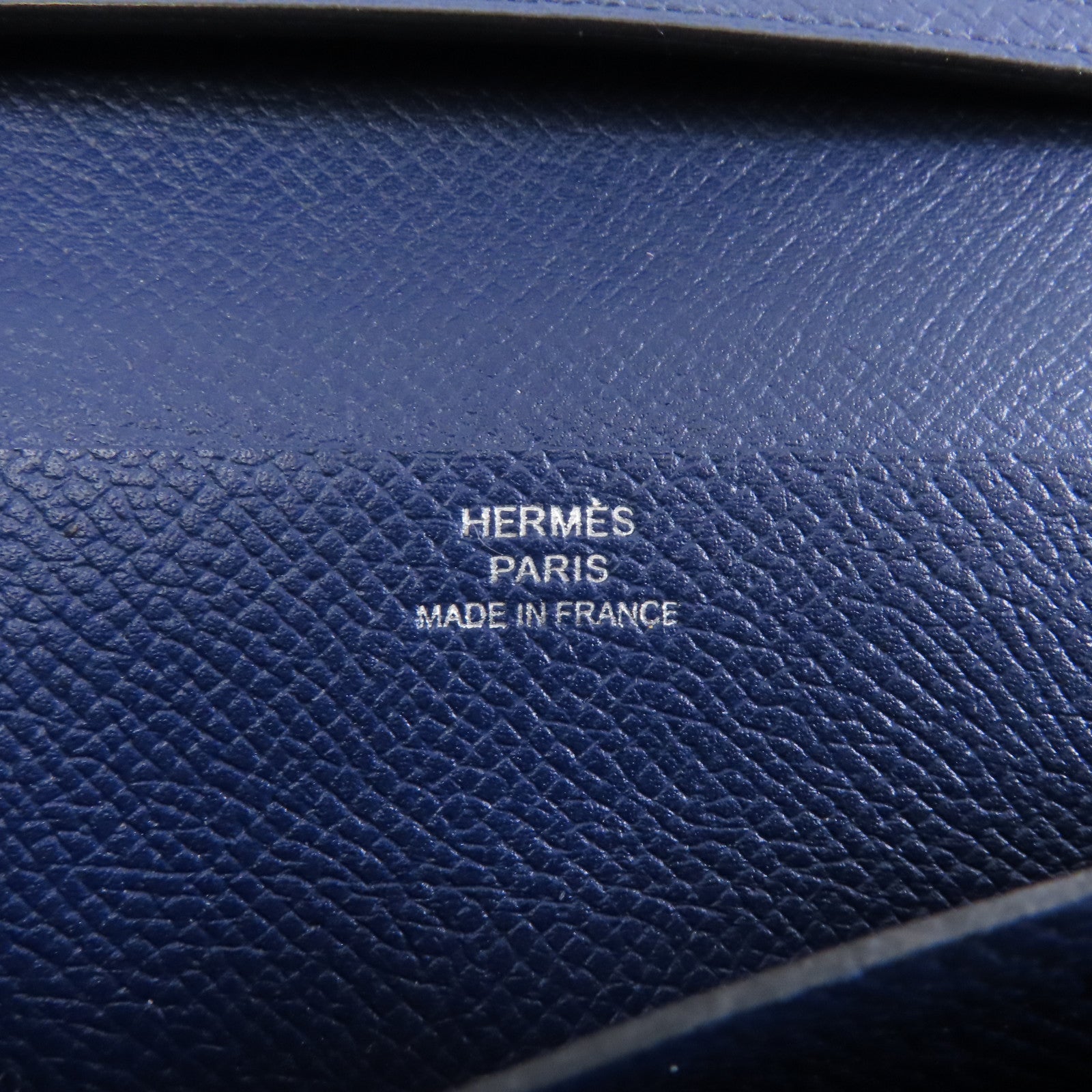 HERMES 【激減優惠】Epsom皮革Bearn Wallet銀扣長錢包Azur/Bleu Saphir藍色