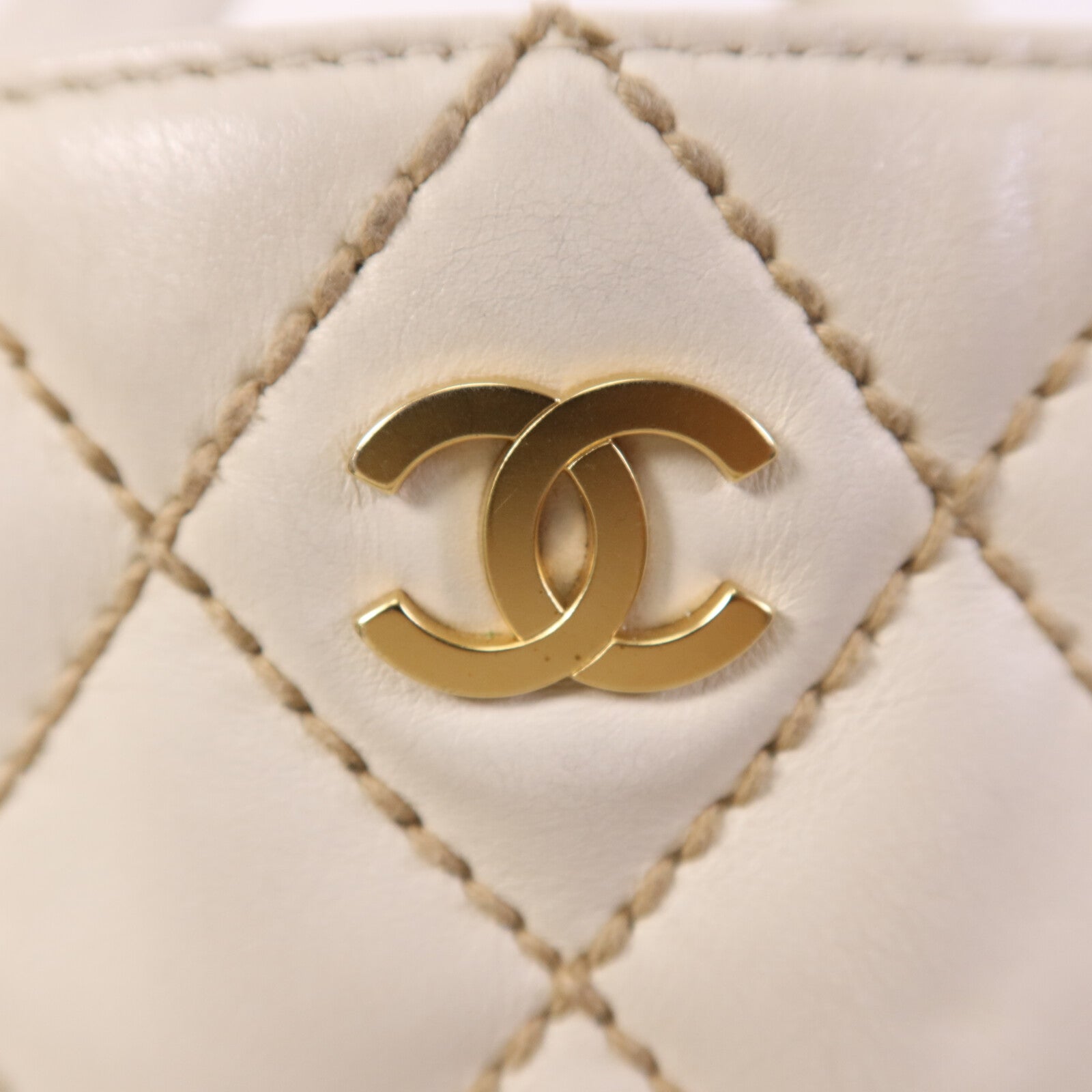 CHANEL 【激減優惠】牛皮皮革 Vivian Tote金色扣手挽袋