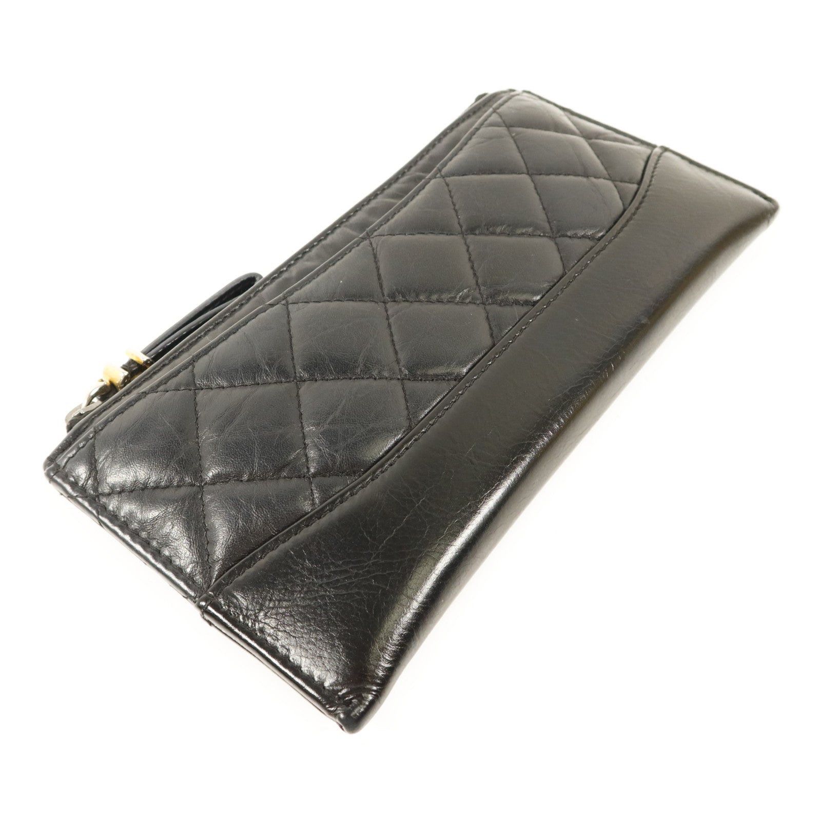 CHANEL 牛皮皮革Long Wallet金扣長錢包