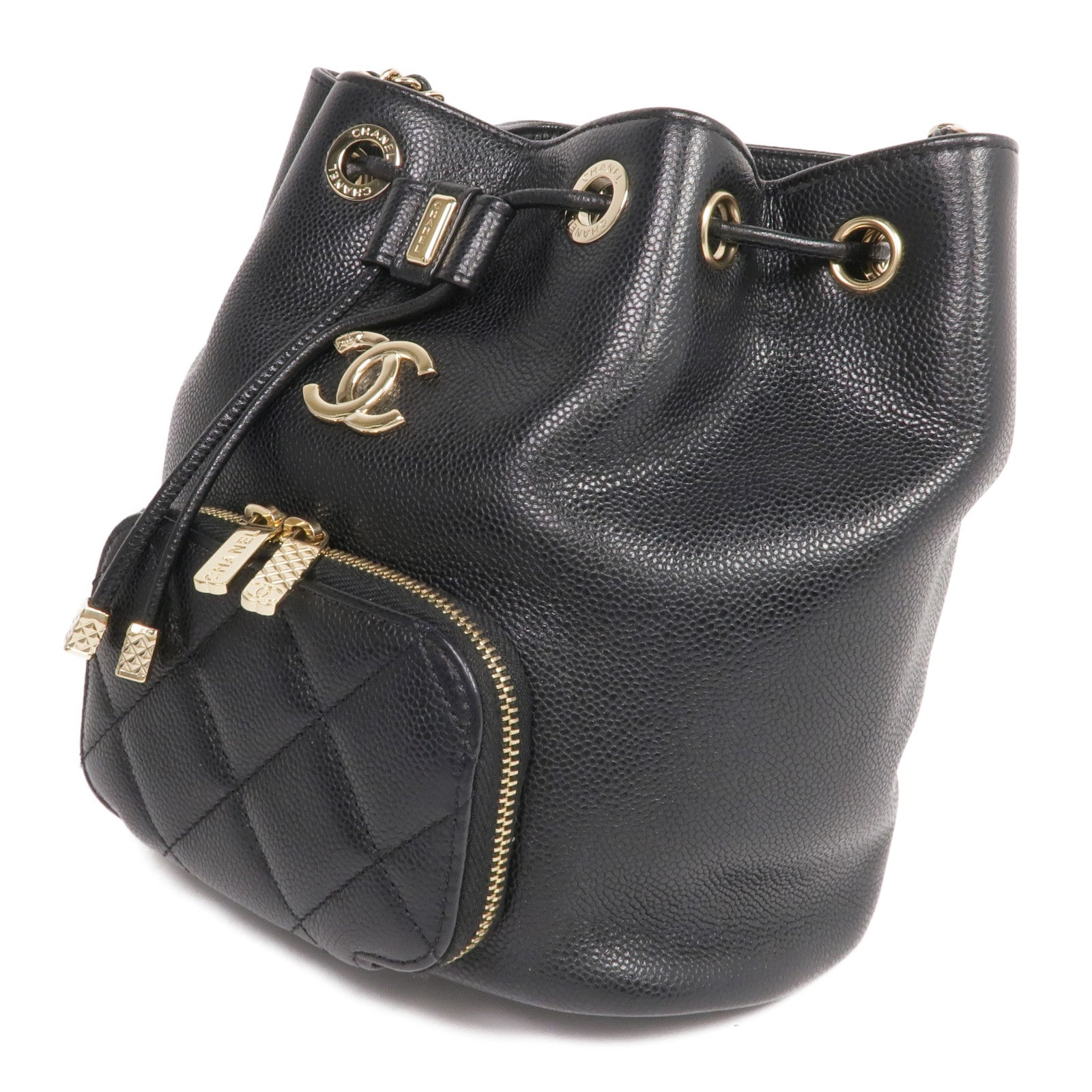 CHANEL 牛皮皮革Materasse Shoulder Bag金扣鏈帶肩背袋