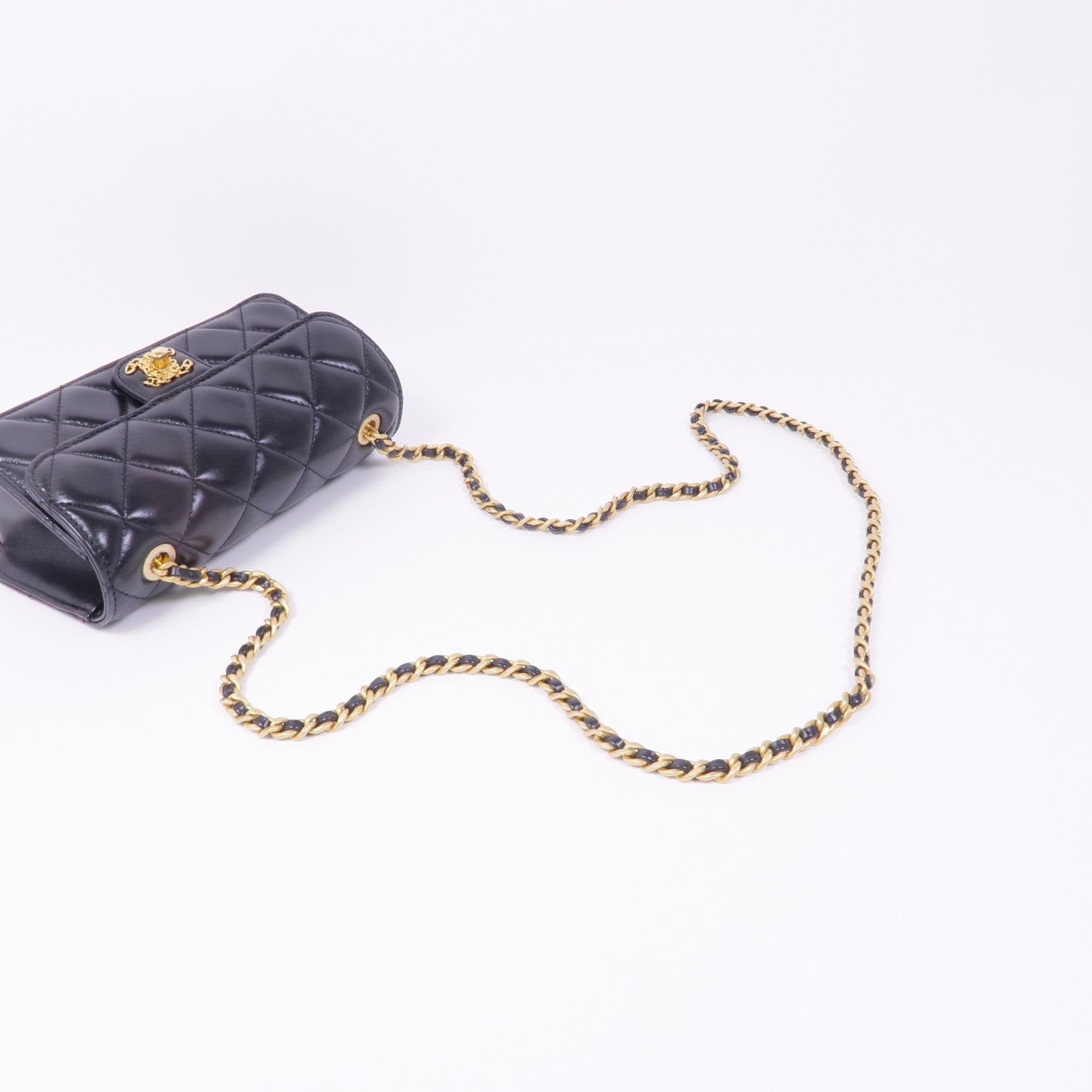 CHANEL 牛皮皮革Chain Shoulder Bag金扣鏈帶肩背袋
