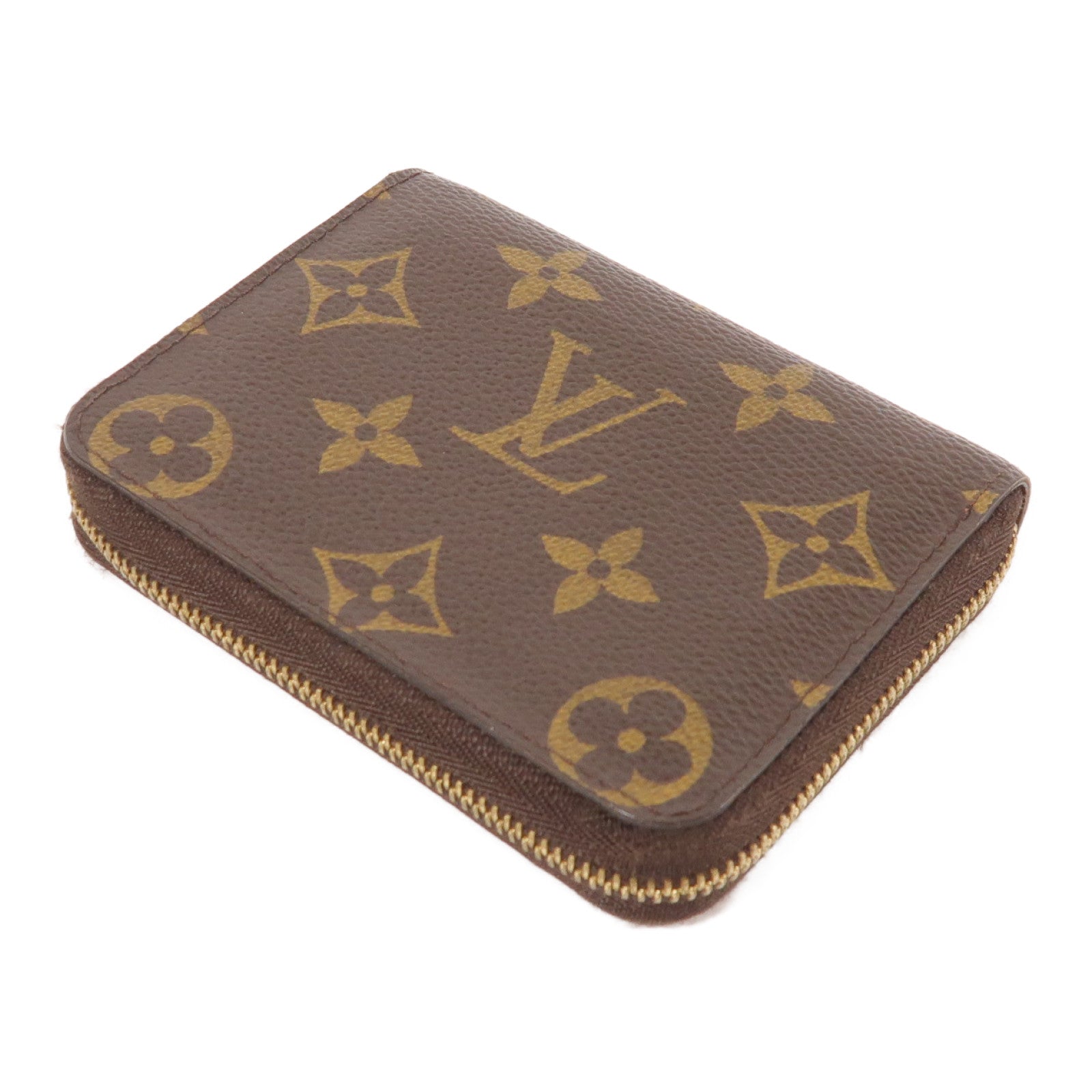 LOUIS VUITTON Monogram Zippy Coin Purse金扣零錢包棕色