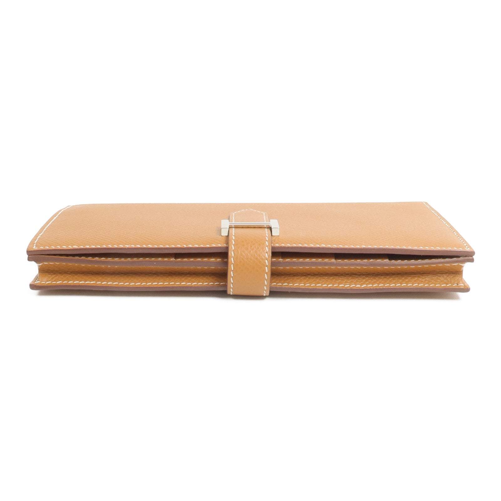 HERMES Epsom皮革Bearn W Snap Wallet長錢包Gold