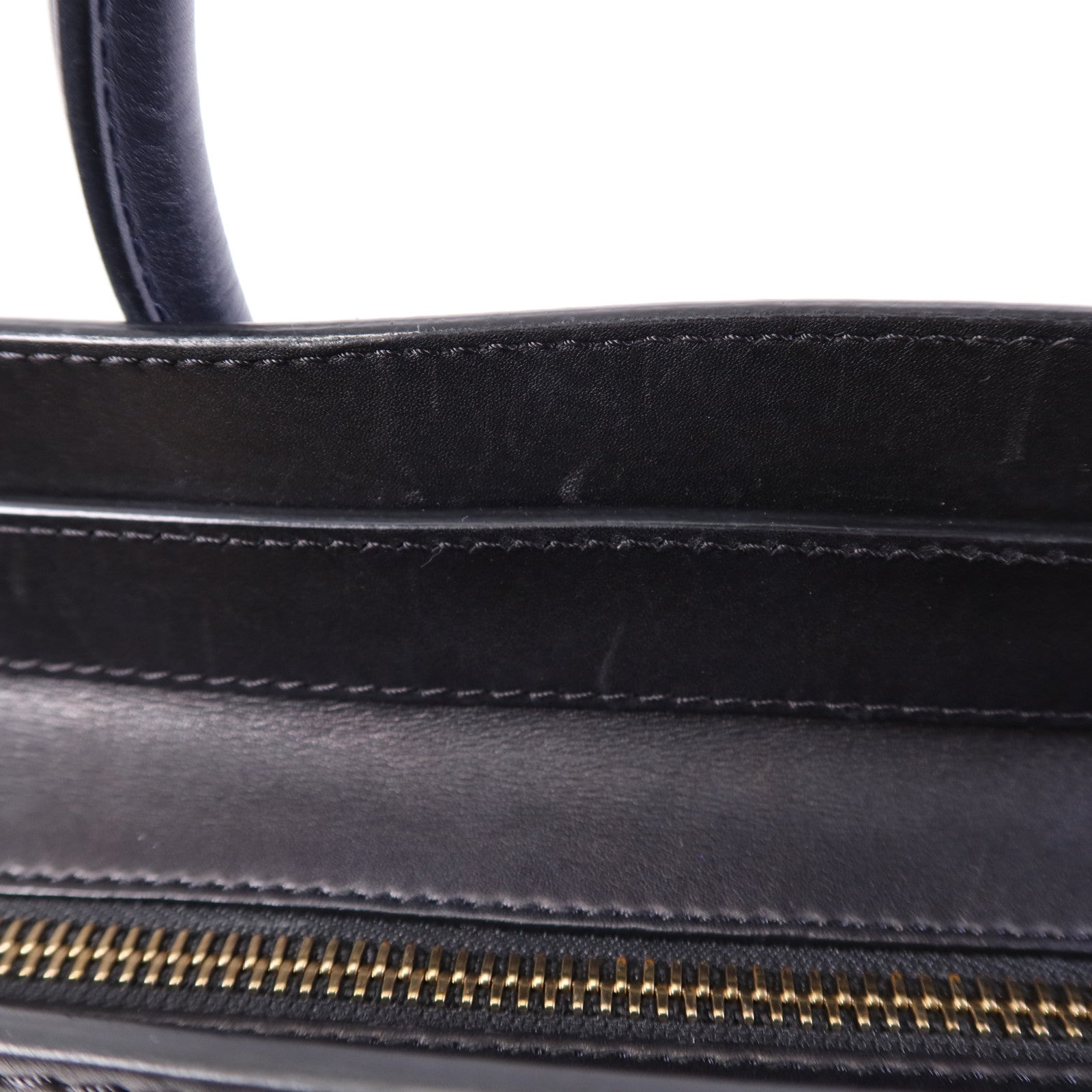 CELINE 麻質/牛皮皮革Mini Luggage金扣手挽袋