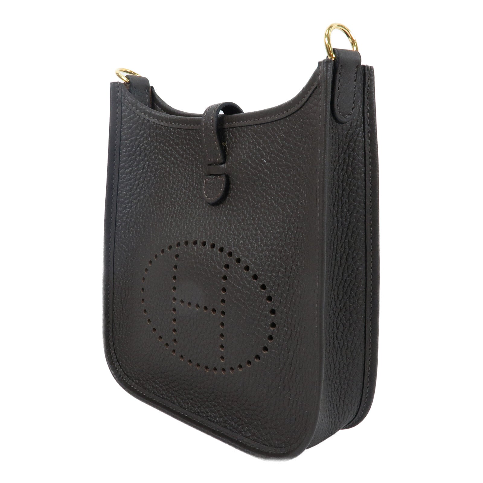 HERMES Clemence皮革Evelyne TPM肩背袋Ebene