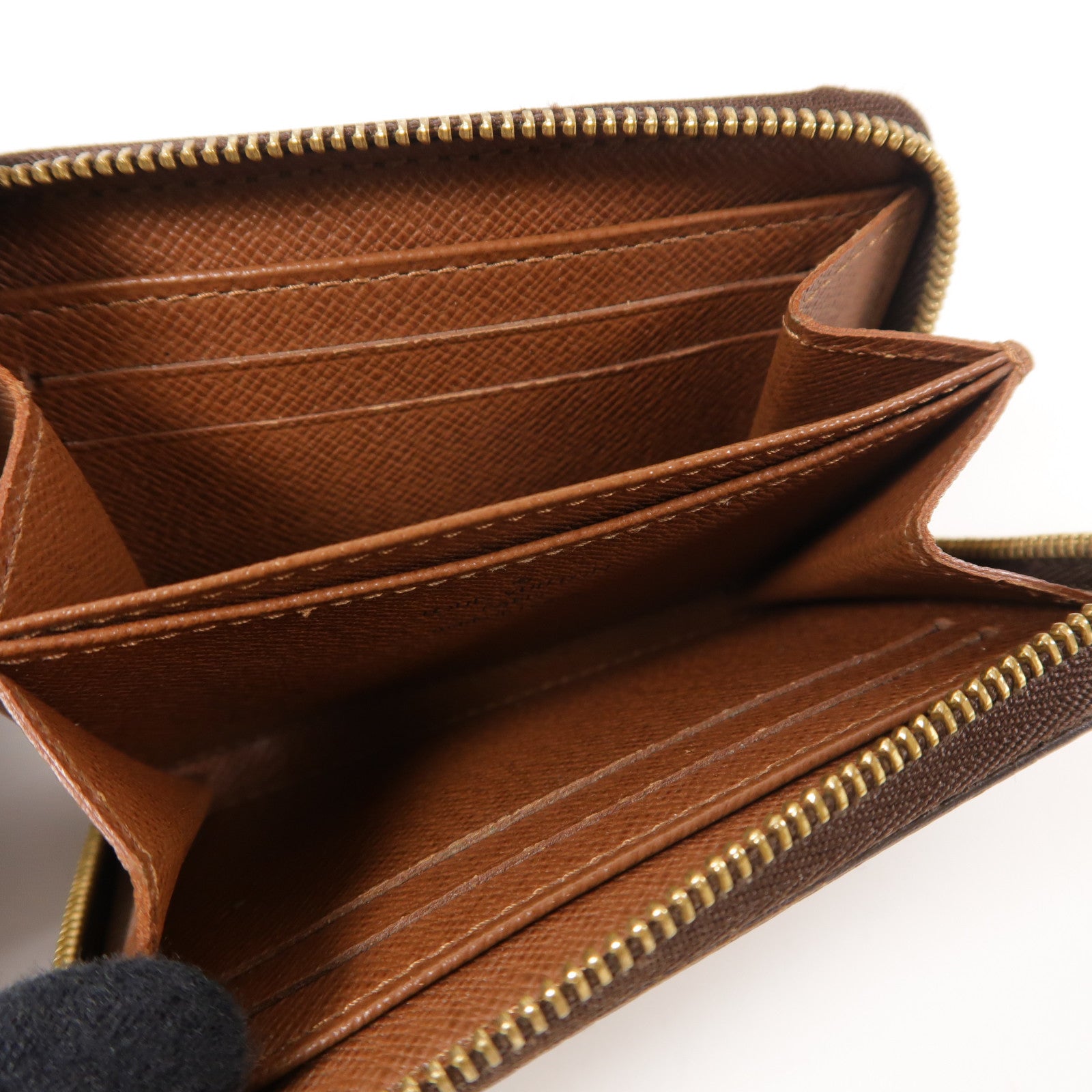 LOUIS VUITTON Monogram Zippy Coin Purse金扣零錢包棕色