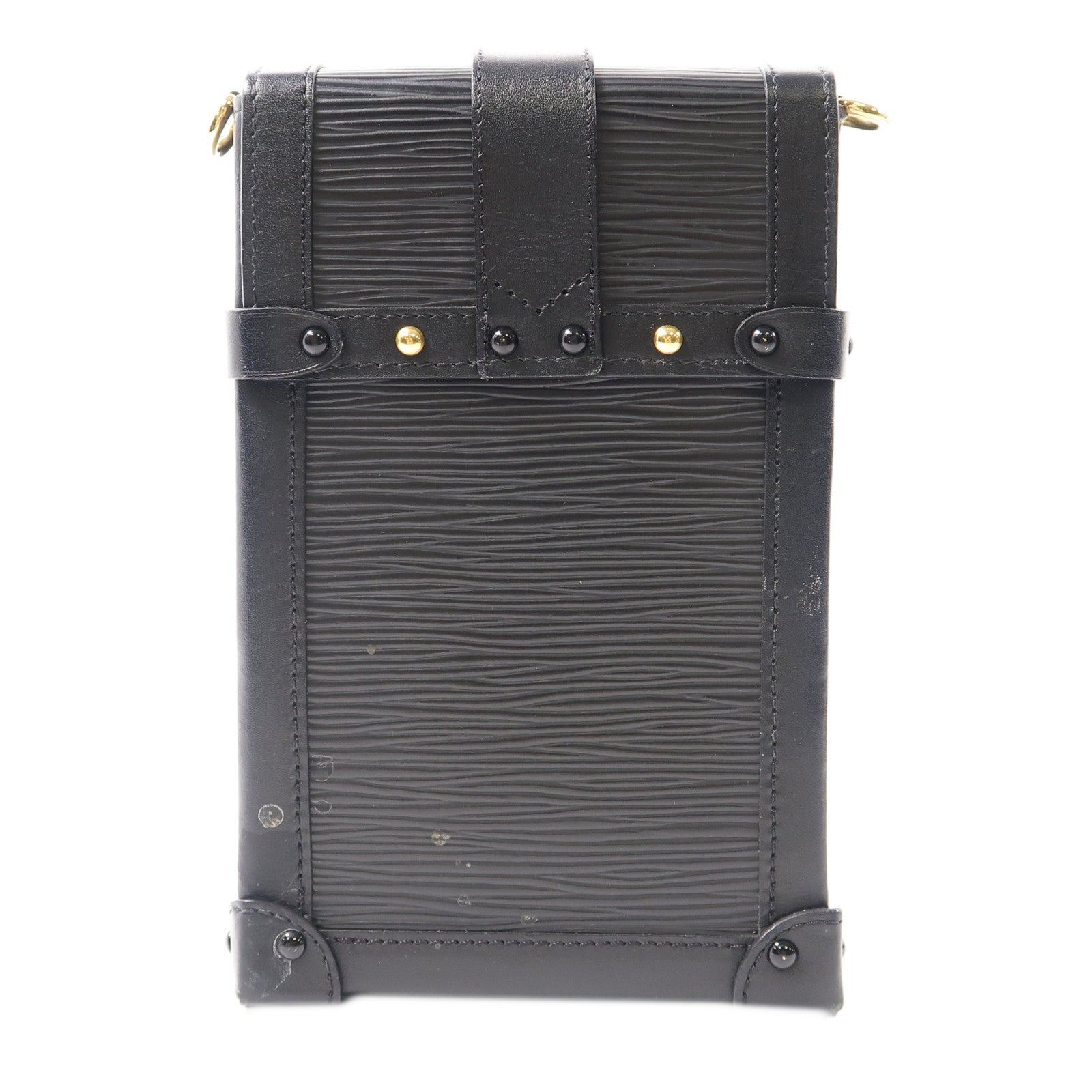 LOUIS VUITTON Epi Trunk Vertical金扣肩背袋黑色
