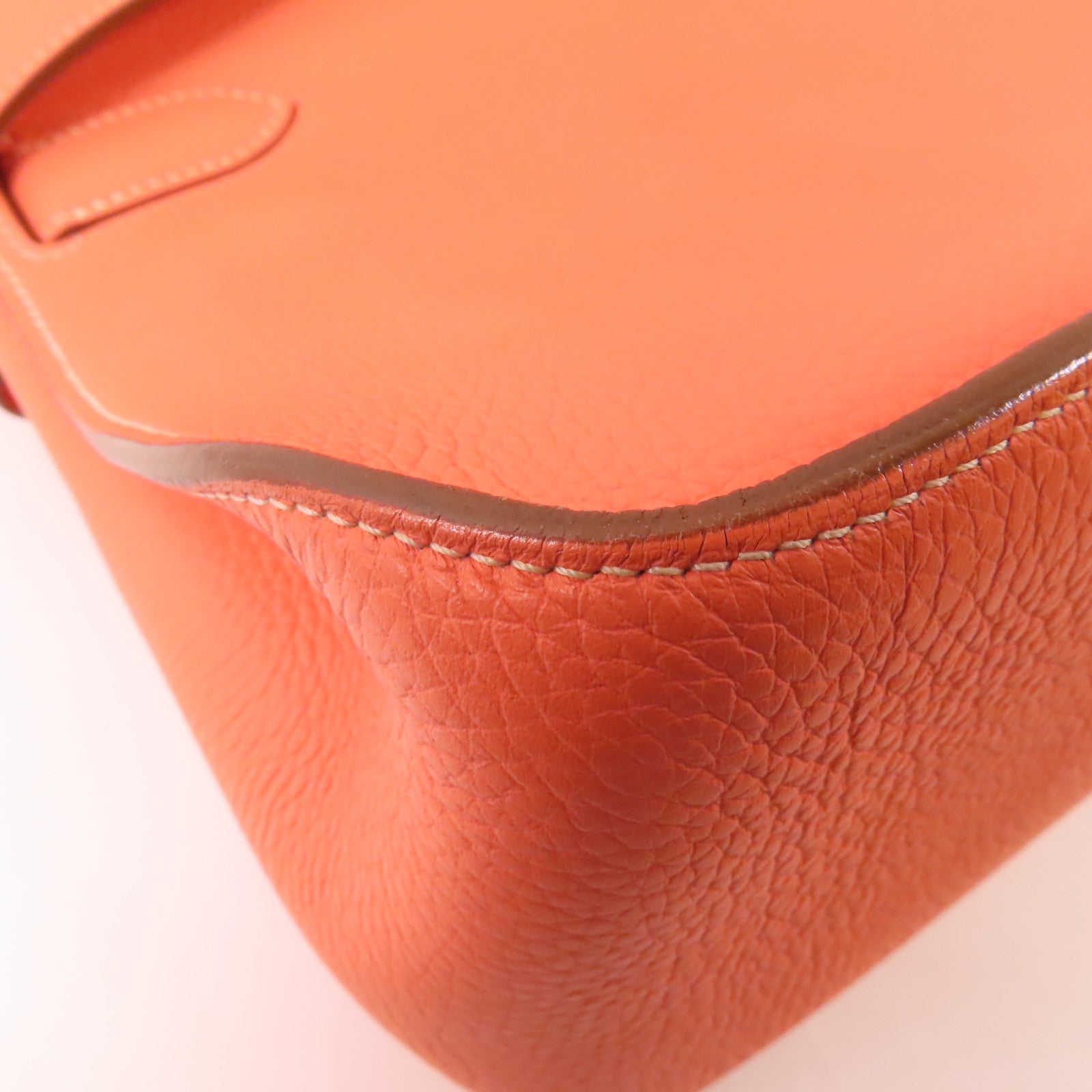HERMES PHW Jypsiere 34 Shoulder Bag Clemence Leather Crevette/Pink