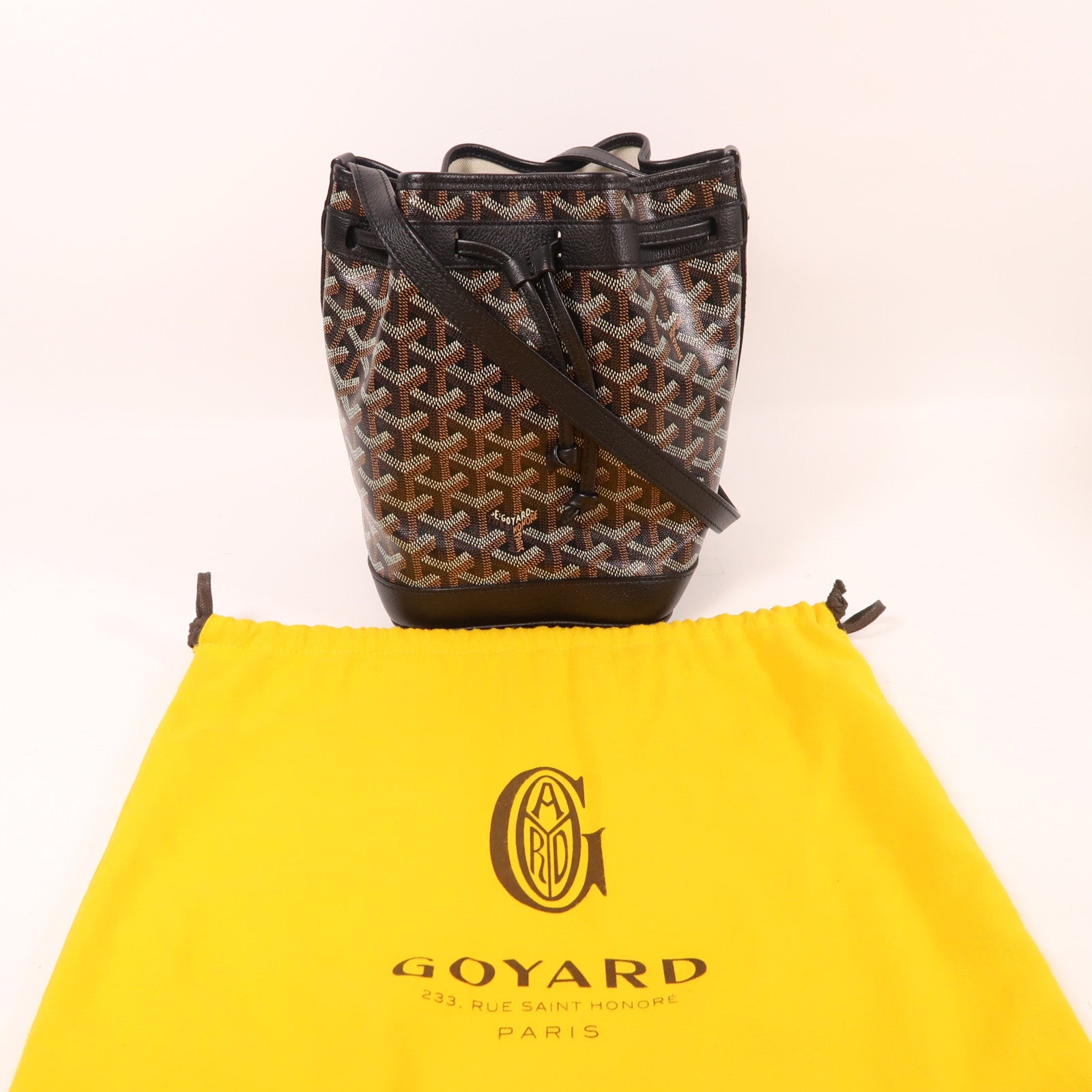 GOYARD 【激減優惠】塗層帆布Petit Flot Bucket銀扣肩背袋