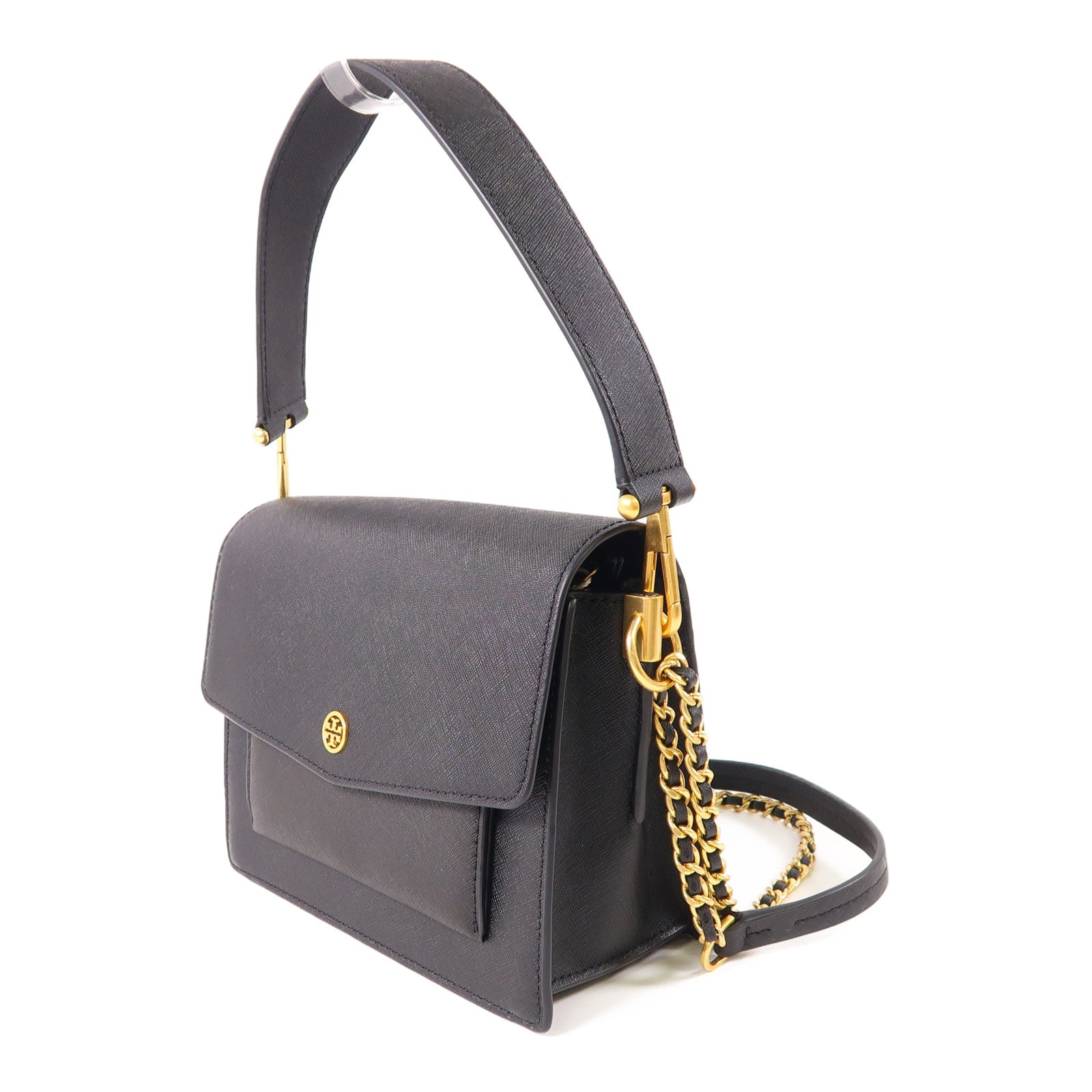 Tory Burch 皮革2 Way Bag金扣手挽肩背兩用袋