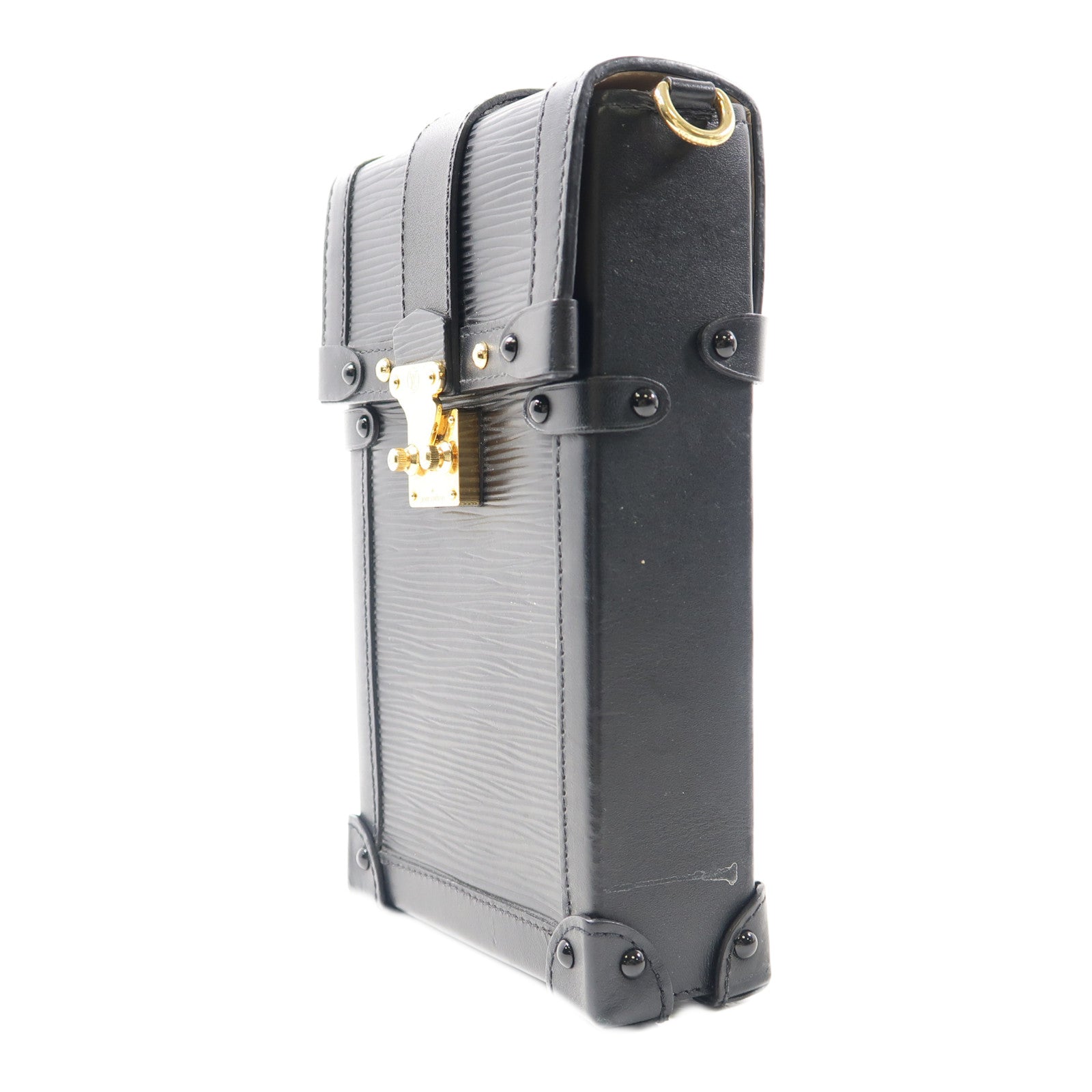 LOUIS VUITTON Epi Trunk Vertical金扣肩背袋黑色