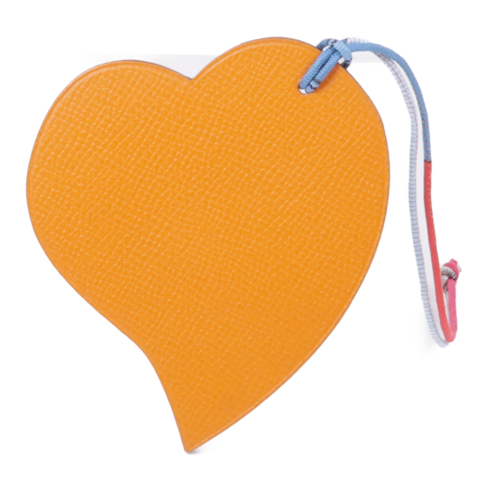 HERMES Epsom皮革Petit H Heart掛飾Orange