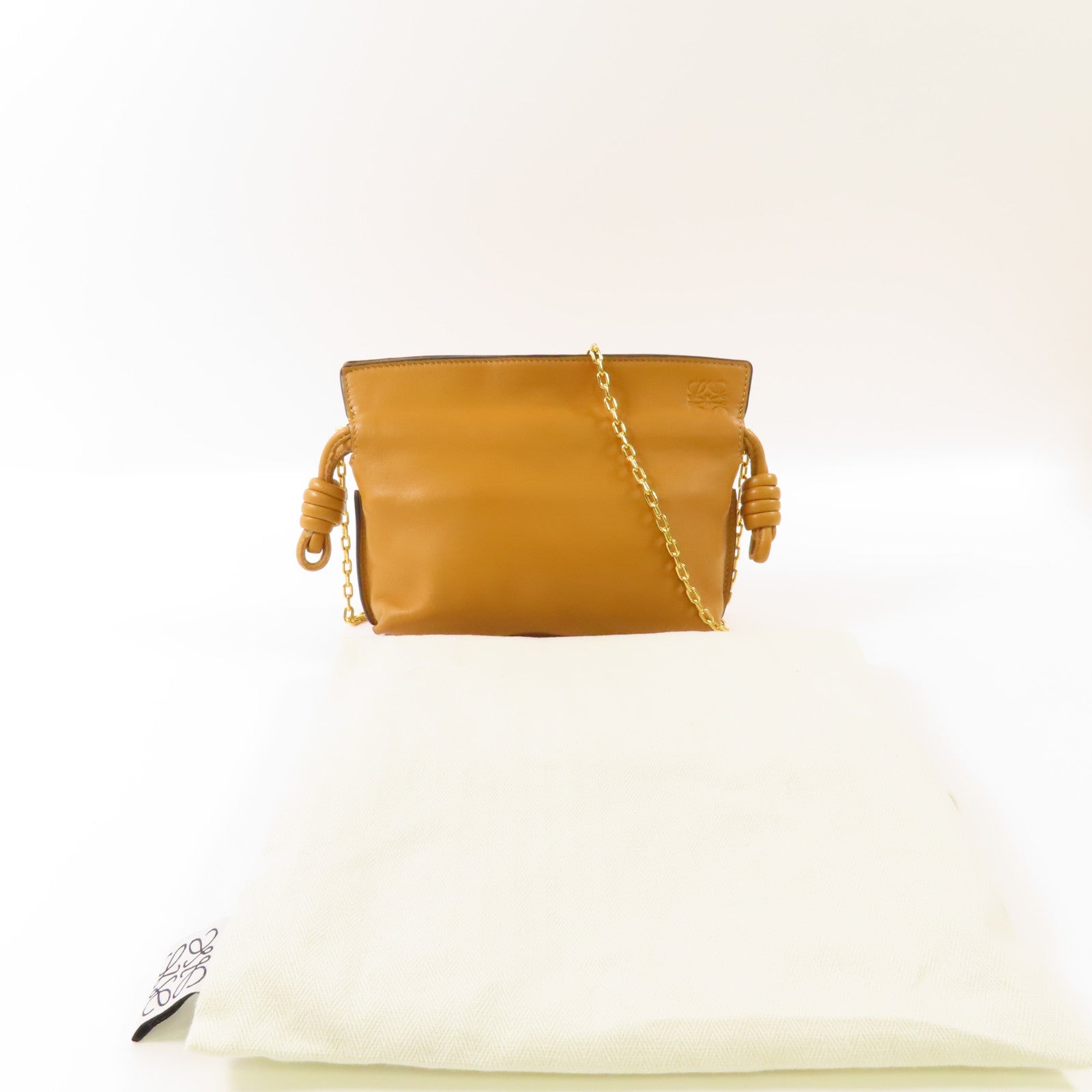 LOEWE 羊皮皮革Flamenco Nano金扣鏈帶肩背袋