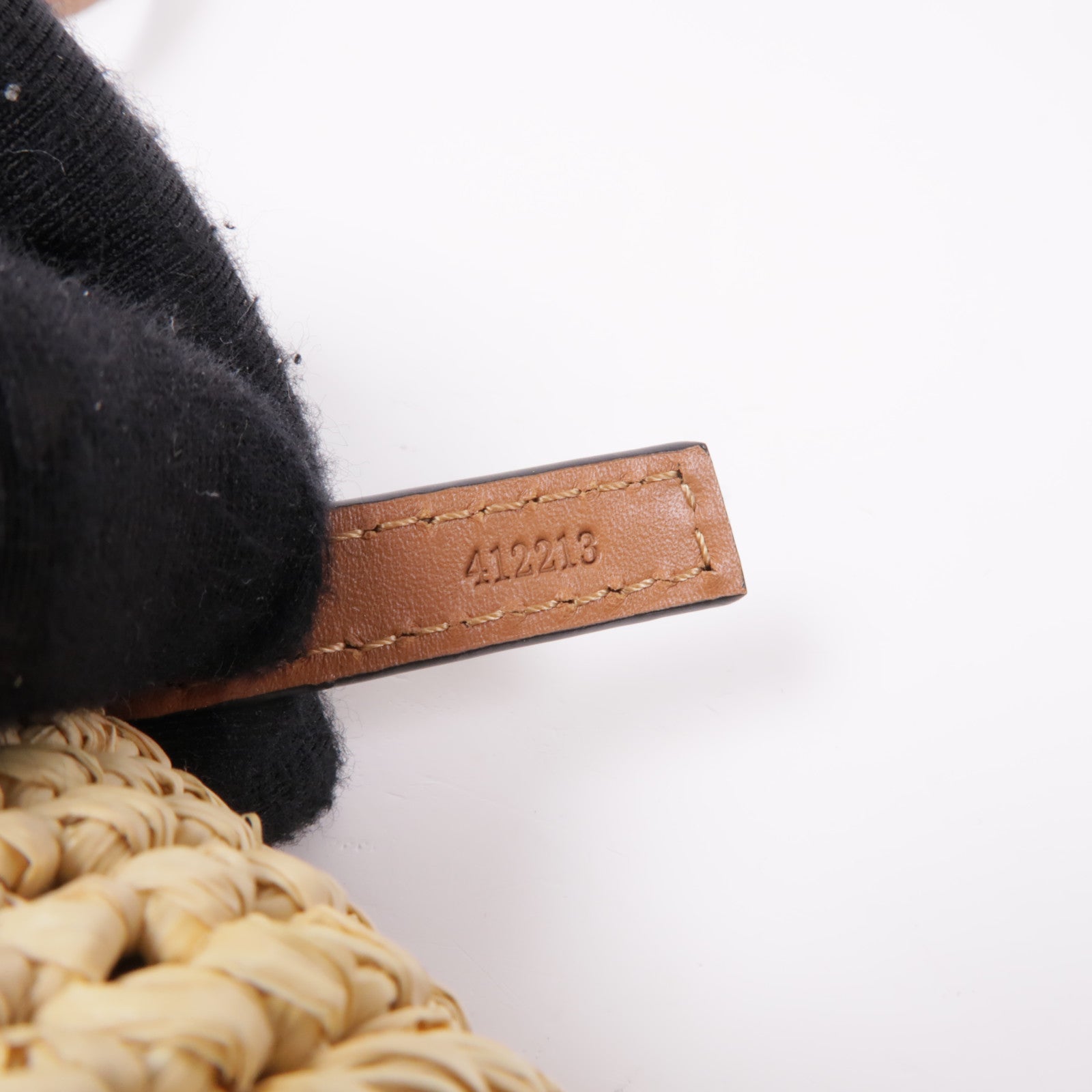 LOEWE 酒椰/牛皮皮革Raffia Bucket Shoulder肩背袋
