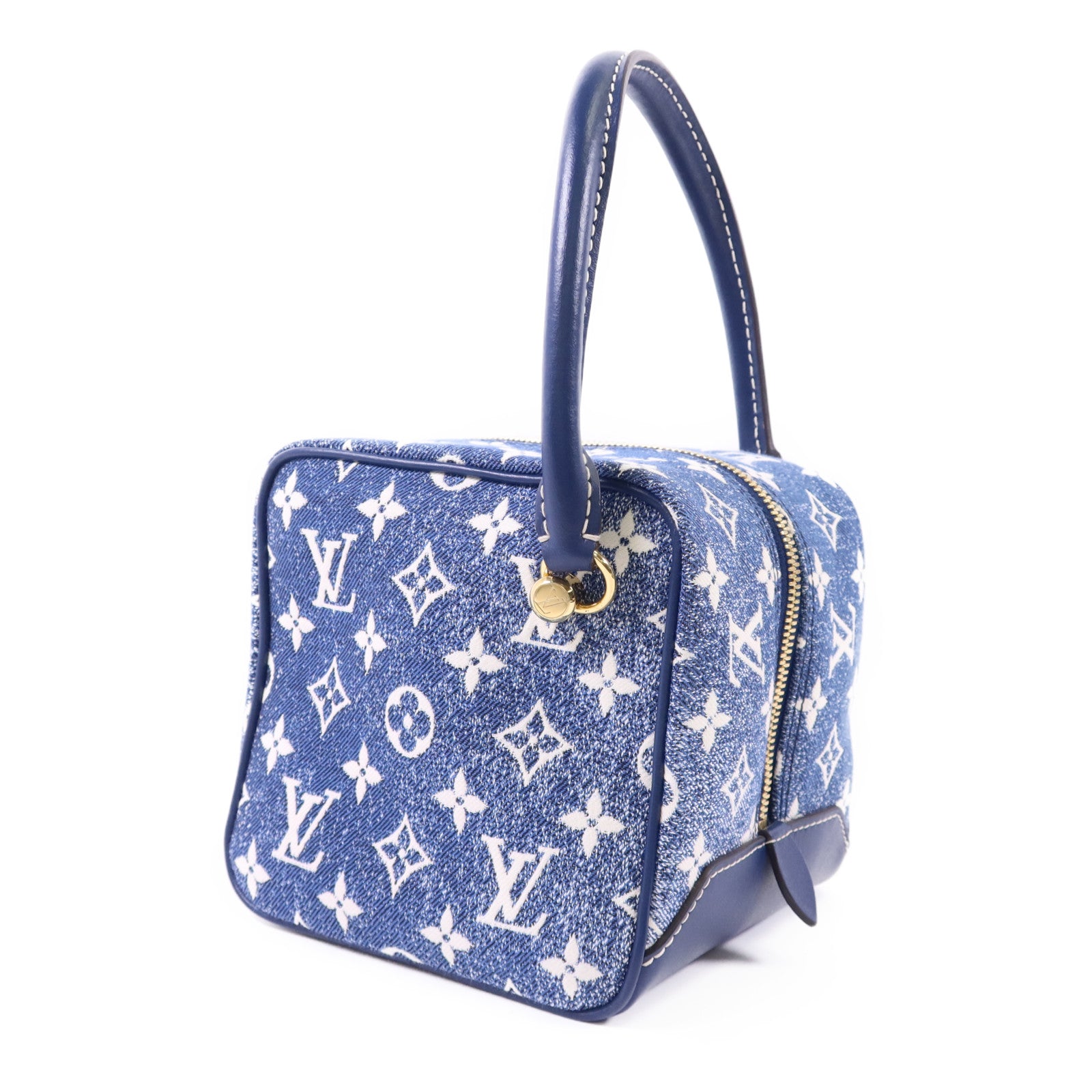 LOUIS VUITTON Monogram Denim Square Bag金扣手挽袋