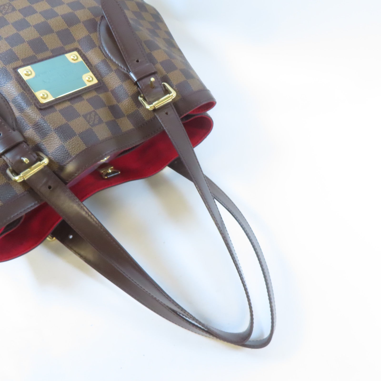 LOUIS VUITTON 【激減優惠】Damier Hampstead MM金扣手挽袋啡色
