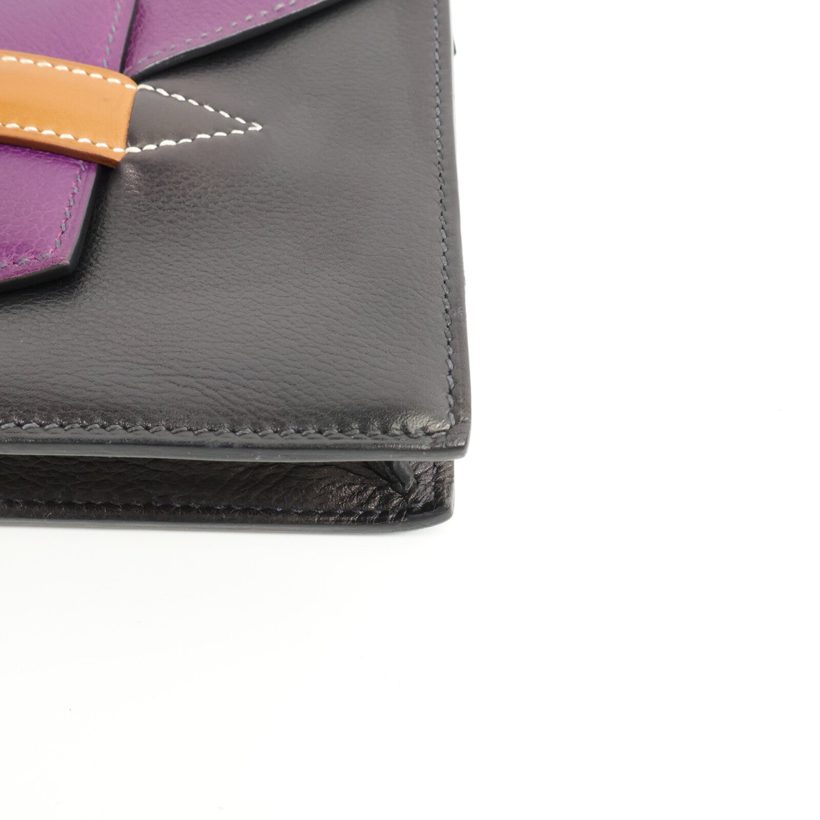 HERMES Evercolor皮革Faco肩背袋Black/Anemone