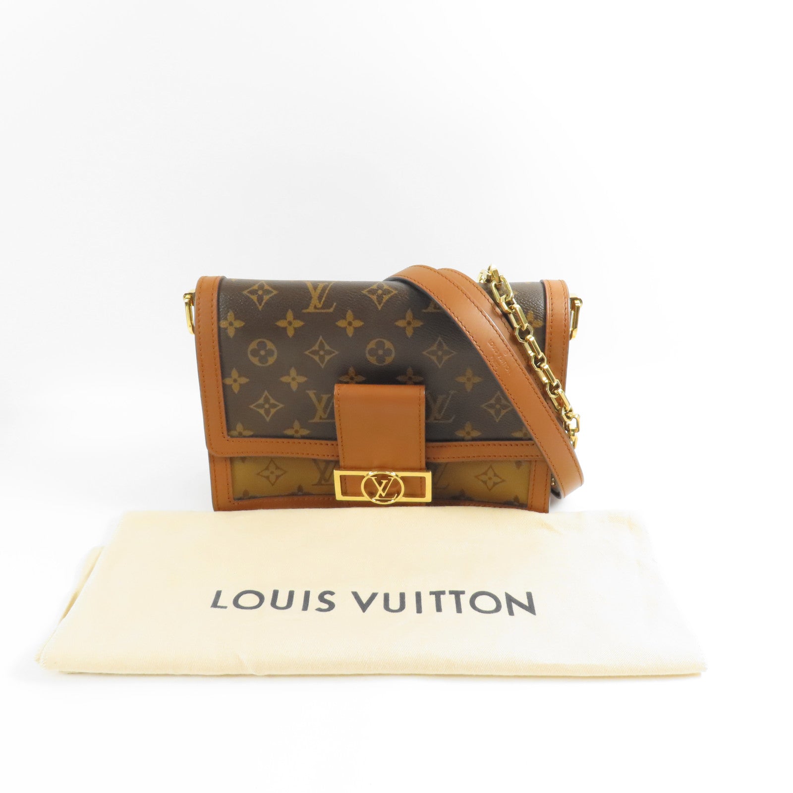 LOUIS VUITTON LV GHW Dauphine MM 2 Way Shoulder Bag M44391 Monogram Reverse