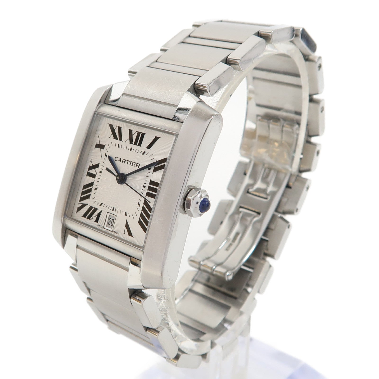 CARTIER Tank Francaise不鏽鋼手錶自動機芯銀色