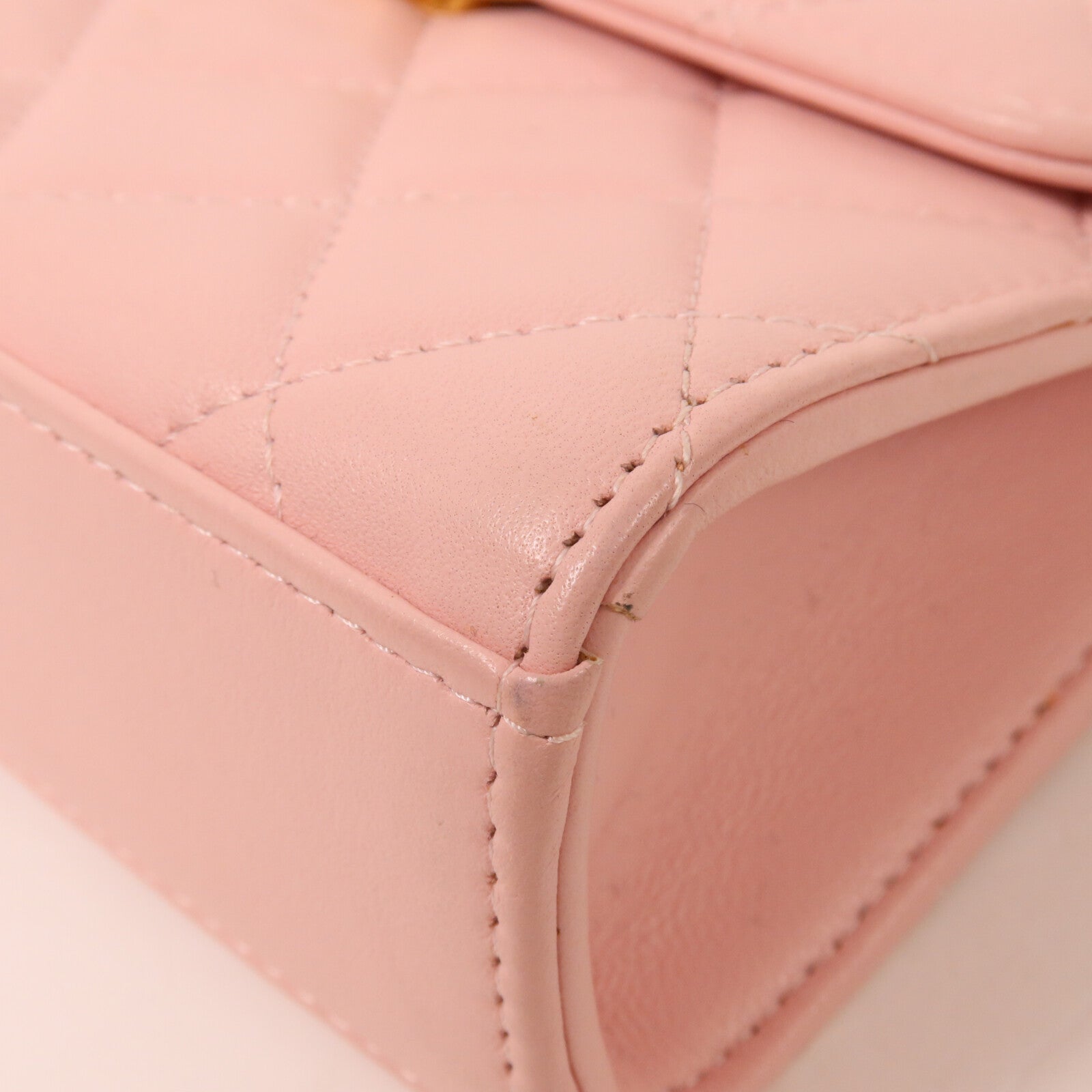 CHANEL 羊皮皮革Mini Top Handle鏈帶手挽肩背兩用袋