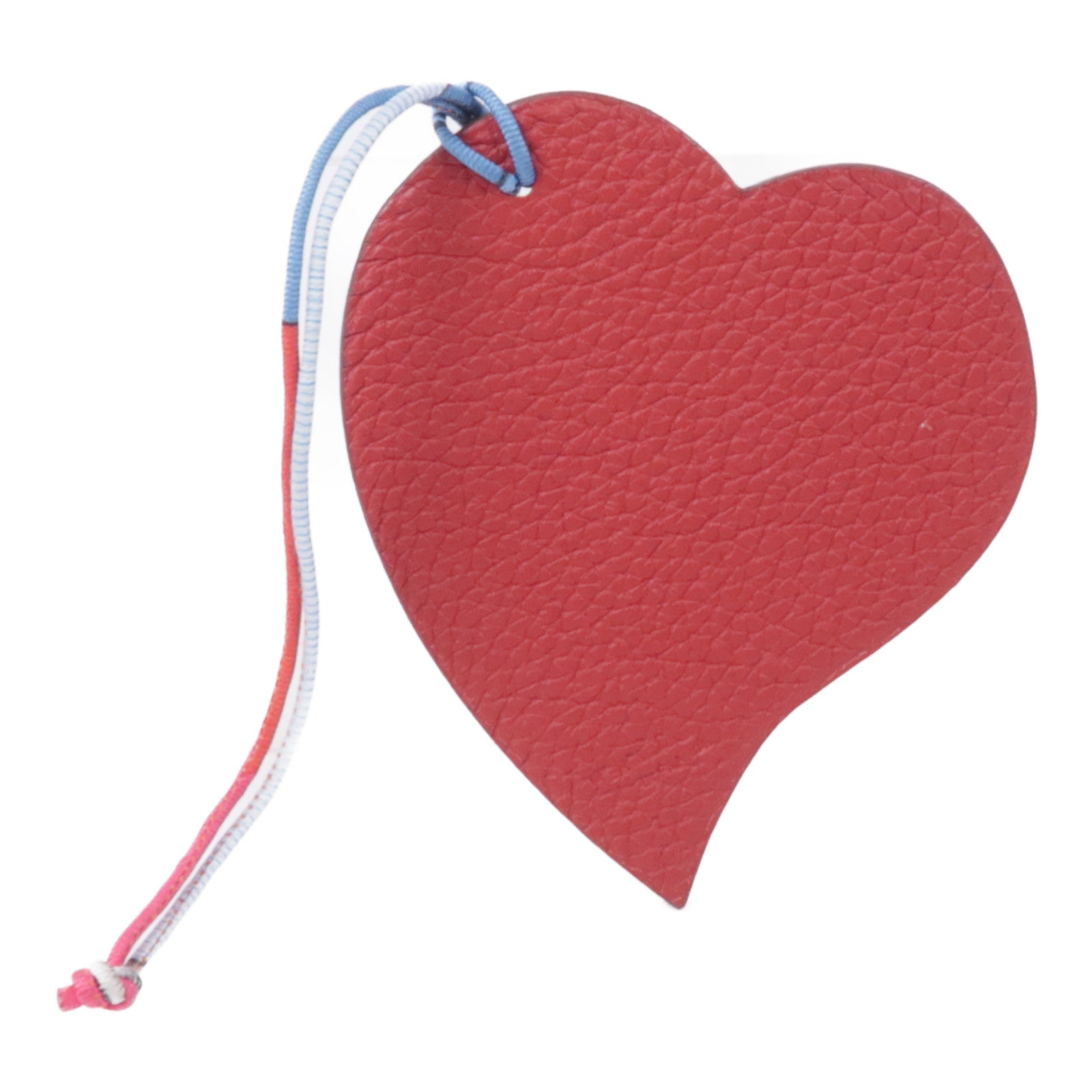 HERMES Epsom皮革Petit H Heart掛飾Orange
