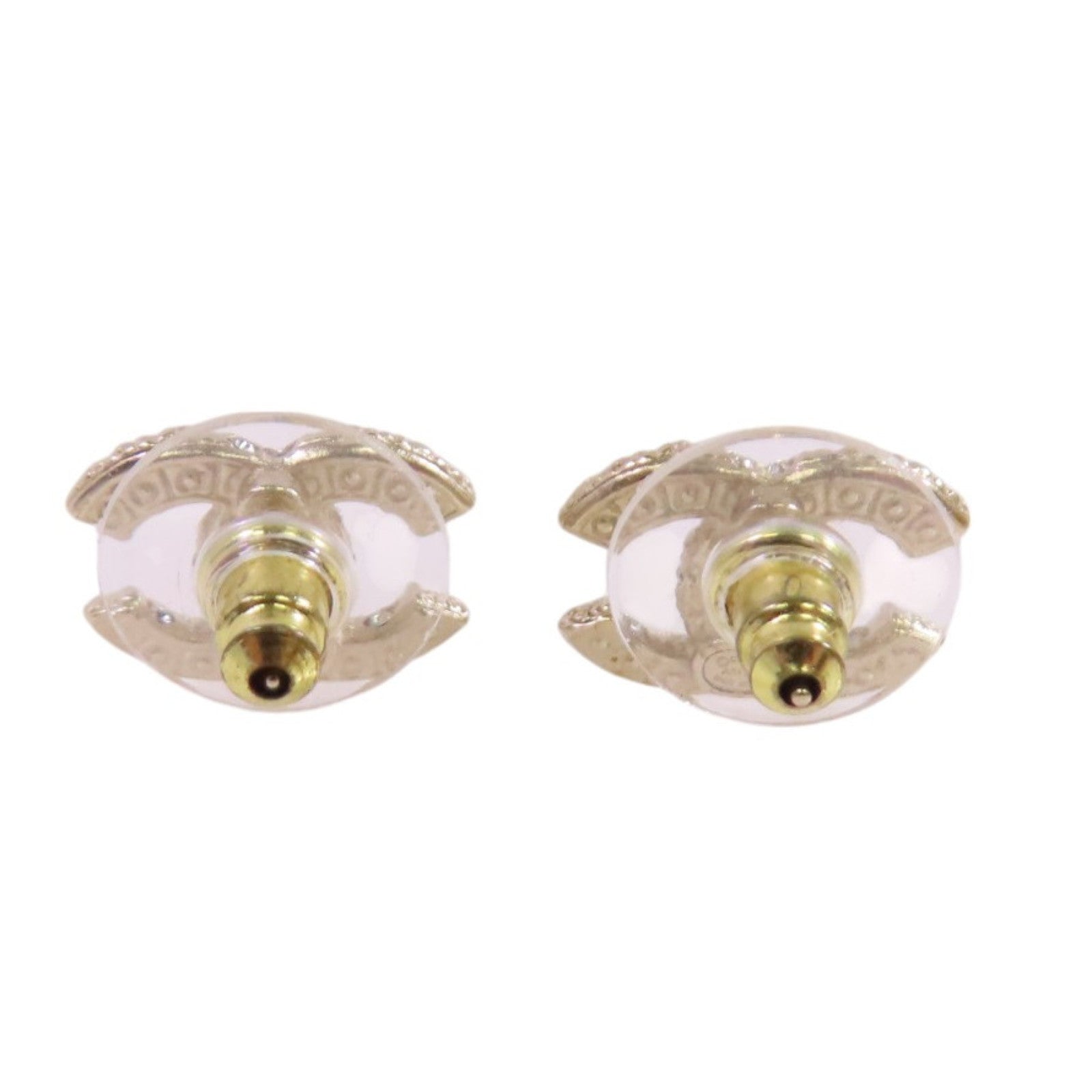 CHANEL 金屬/仿珍珠CC Earrings金扣耳環