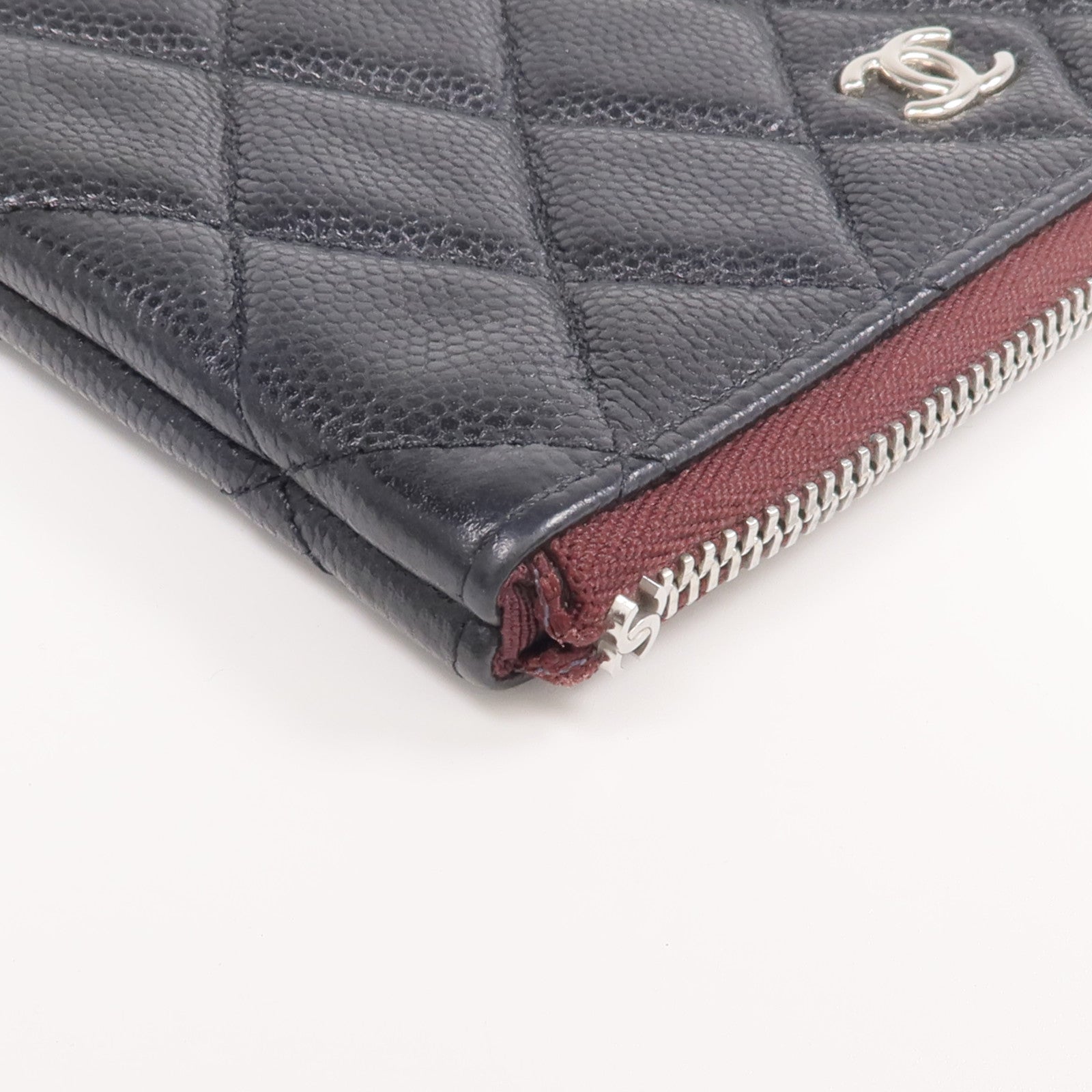 CHANEL 羊皮皮革Classic Small Zipped Pouch銀扣手拿包