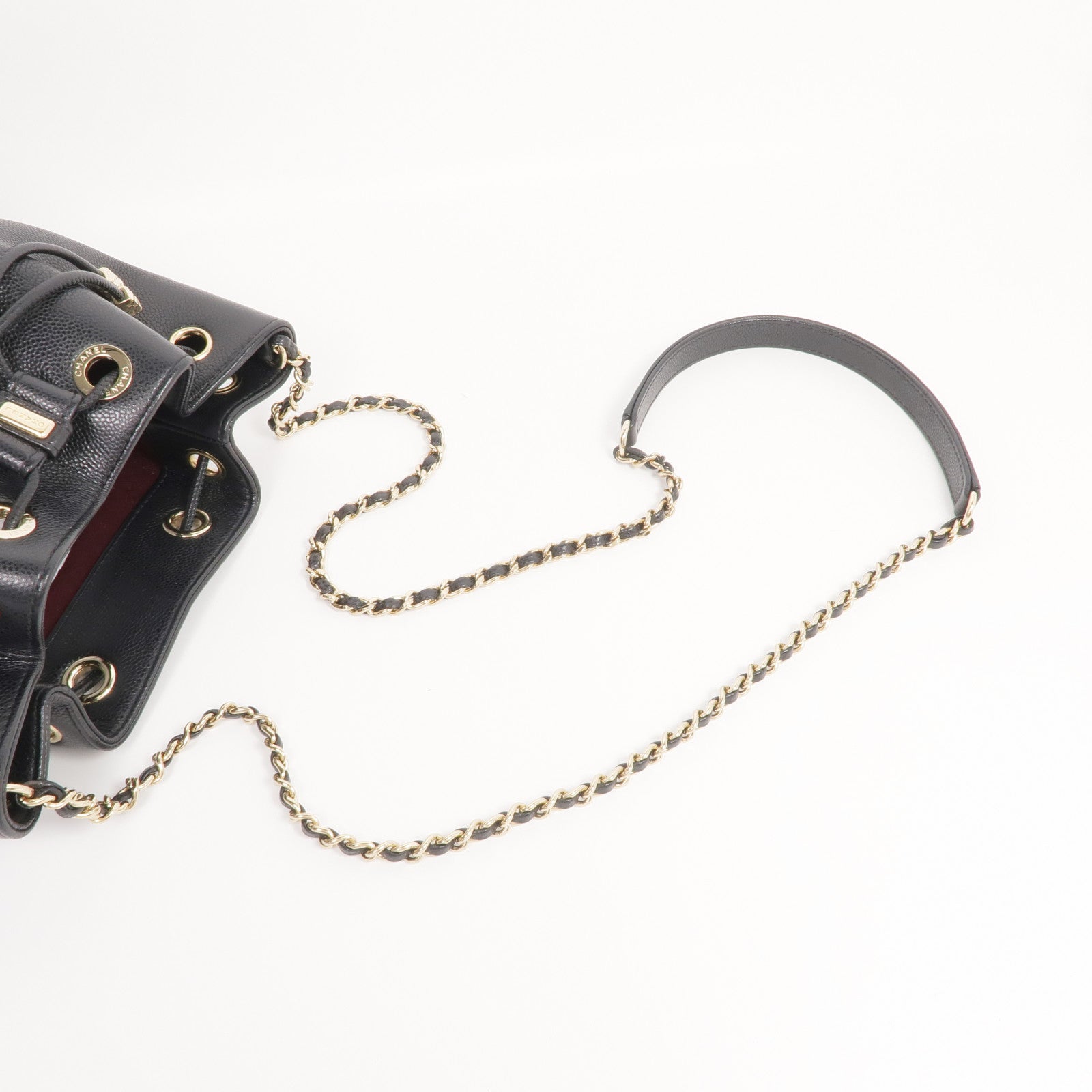 CHANEL 牛皮皮革Materasse Shoulder Bag金扣鏈帶肩背袋