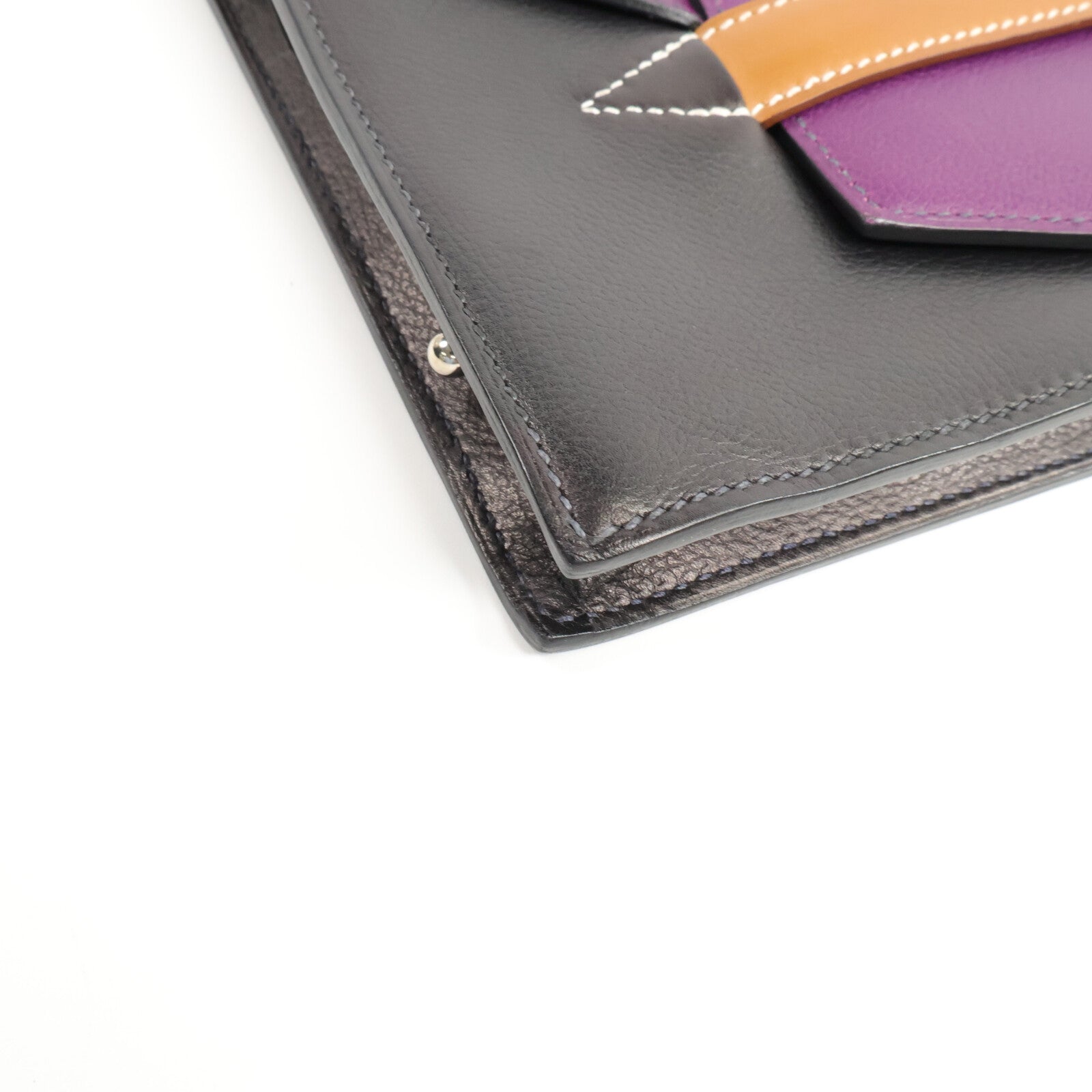 HERMES Evercolor皮革Faco肩背袋Black/Anemone