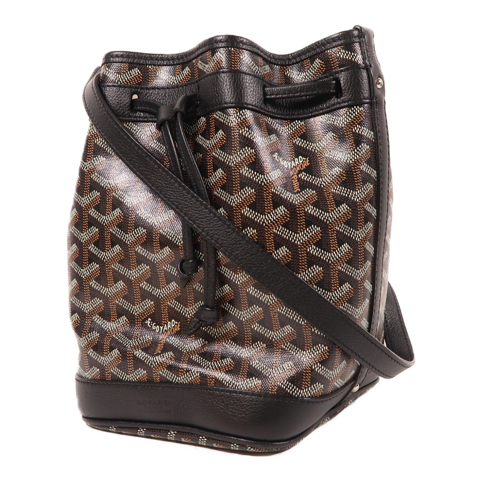 GOYARD 【激減優惠】塗層帆布Petit Flot Bucket銀扣肩背袋