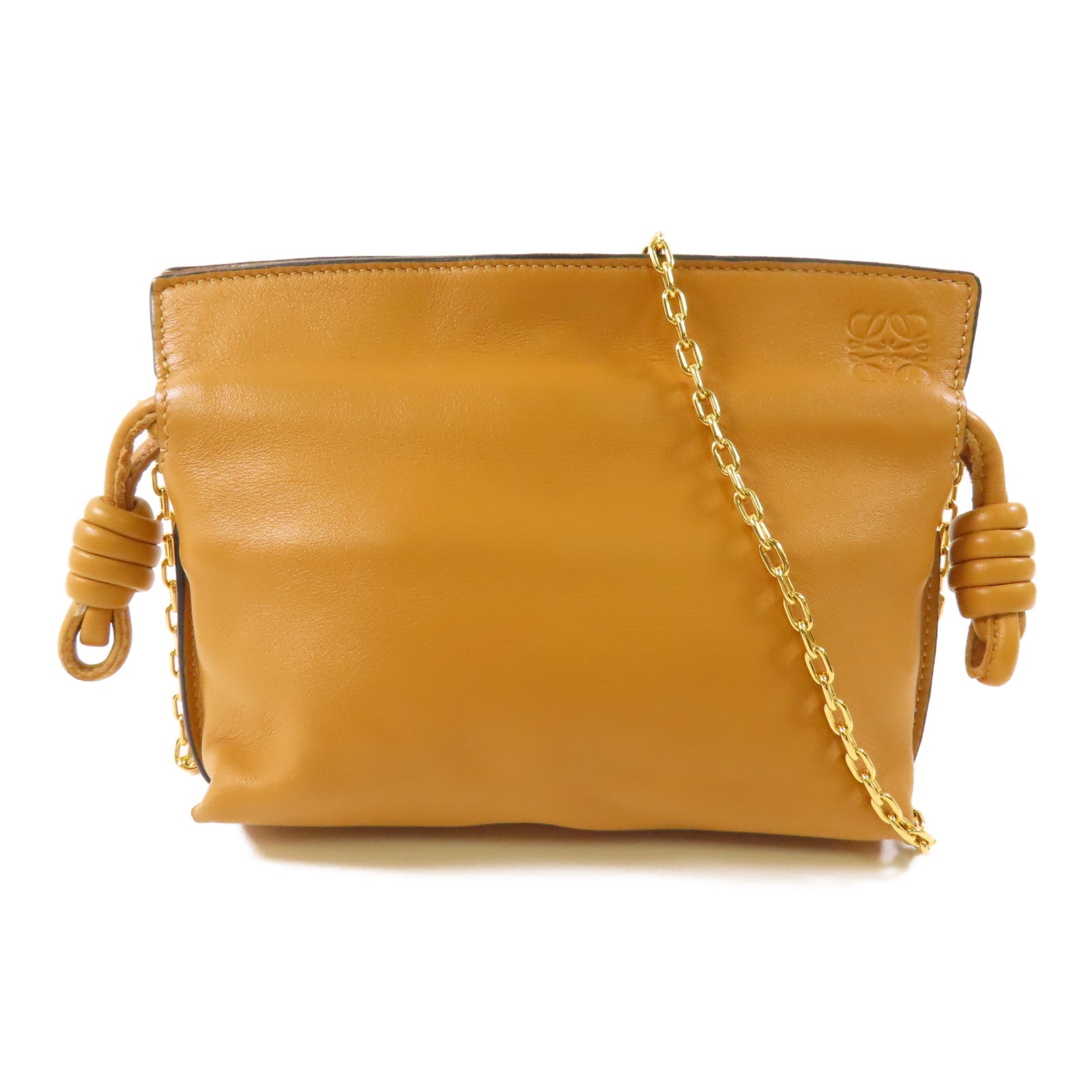 LOEWE 羊皮皮革Flamenco Nano金扣鏈帶肩背袋