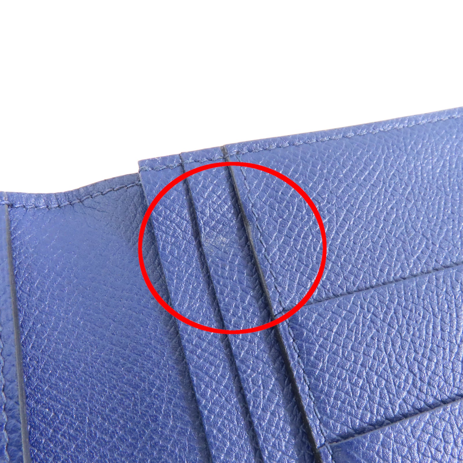 HERMES 【激減優惠】Epsom皮革Bearn Wallet銀扣長錢包Azur/Bleu Saphir藍色