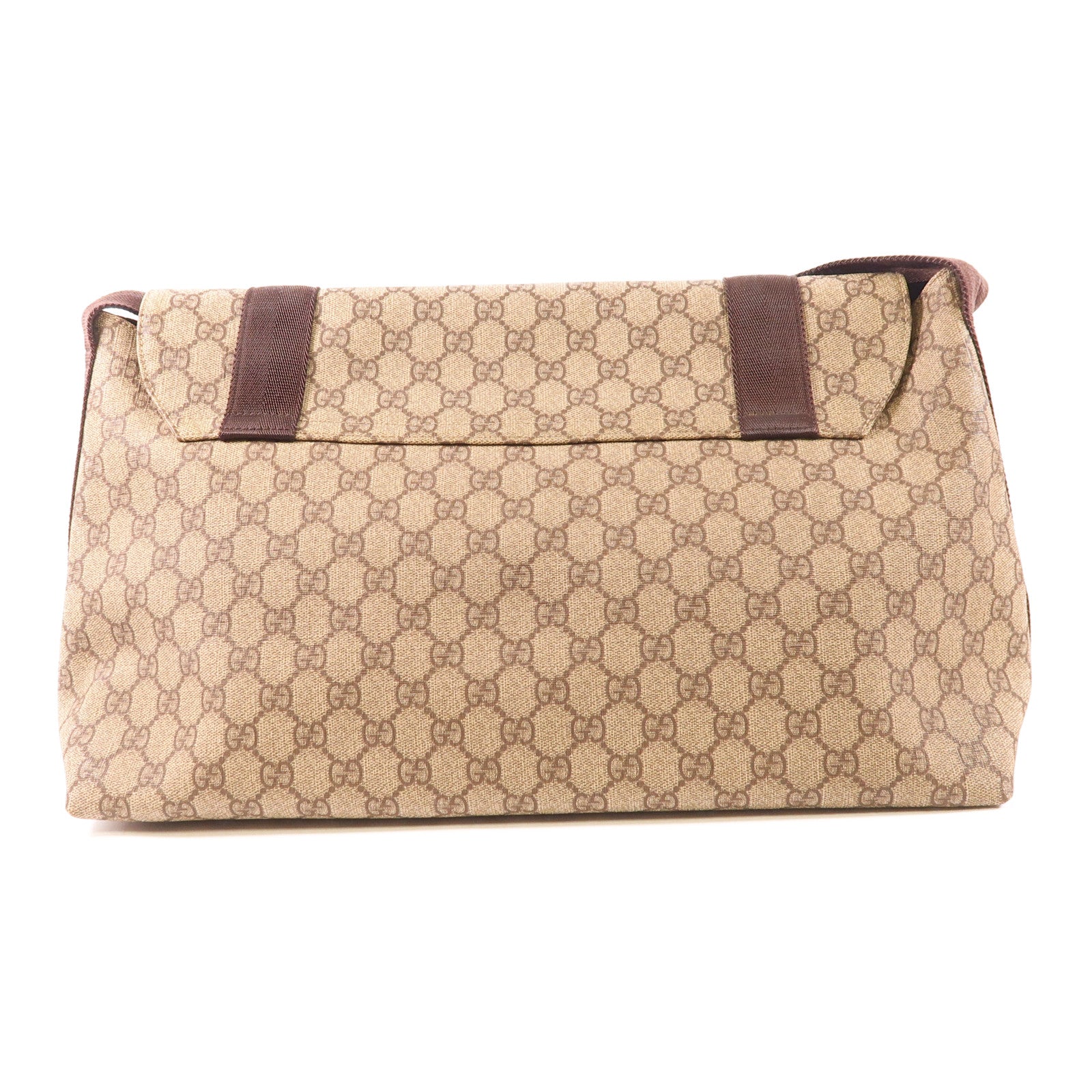 GUCCI 塗層帆布Messenger銀扣肩背袋