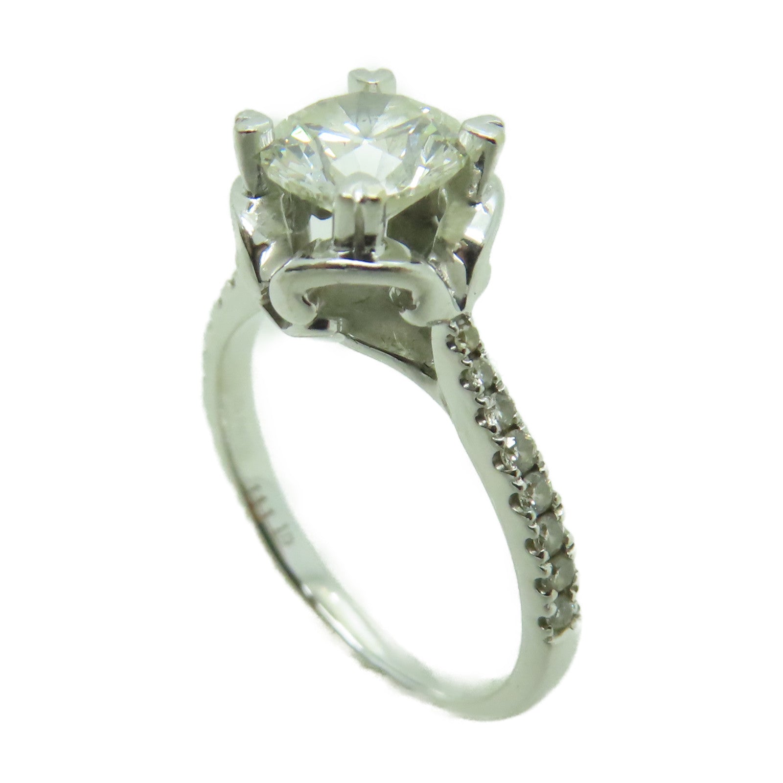 JEWELRY 【激減優惠】18K白金Diamond Ring 1.11ct/0.15ct鑽石戒指US#5.75