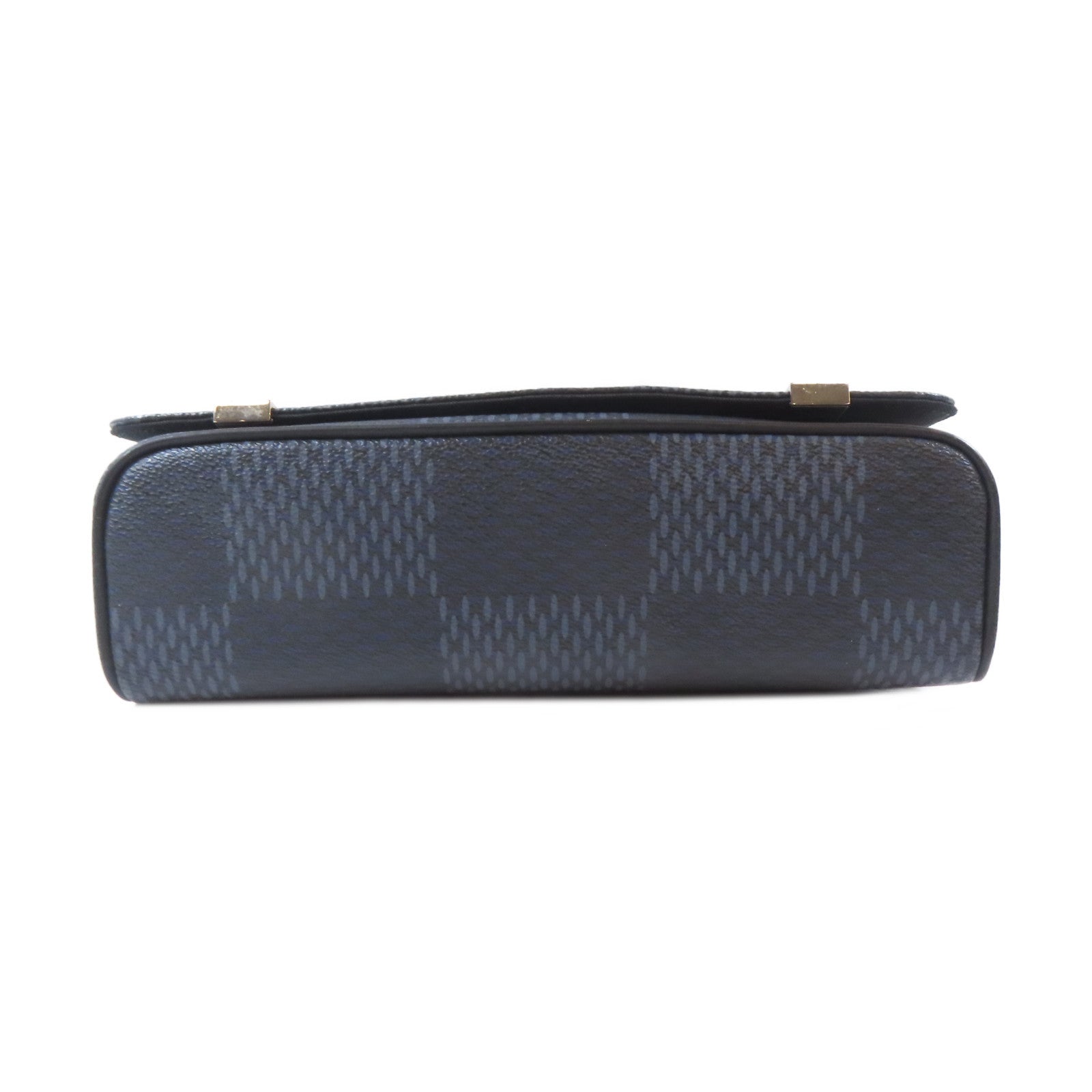 LOUIS VUITTON Damier Cobalt District 2017銀扣肩背袋深藍色/白色/紅色